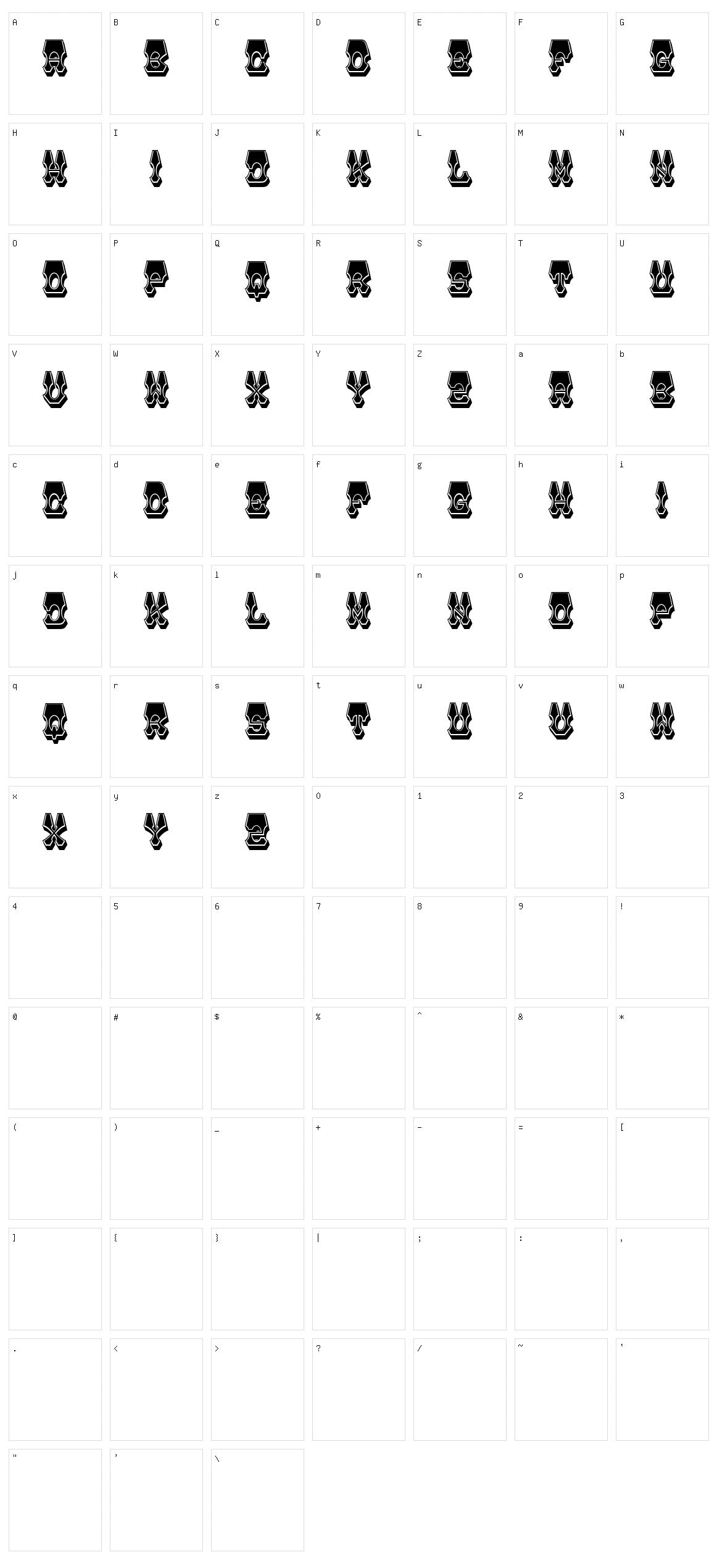 Quadri Character Set