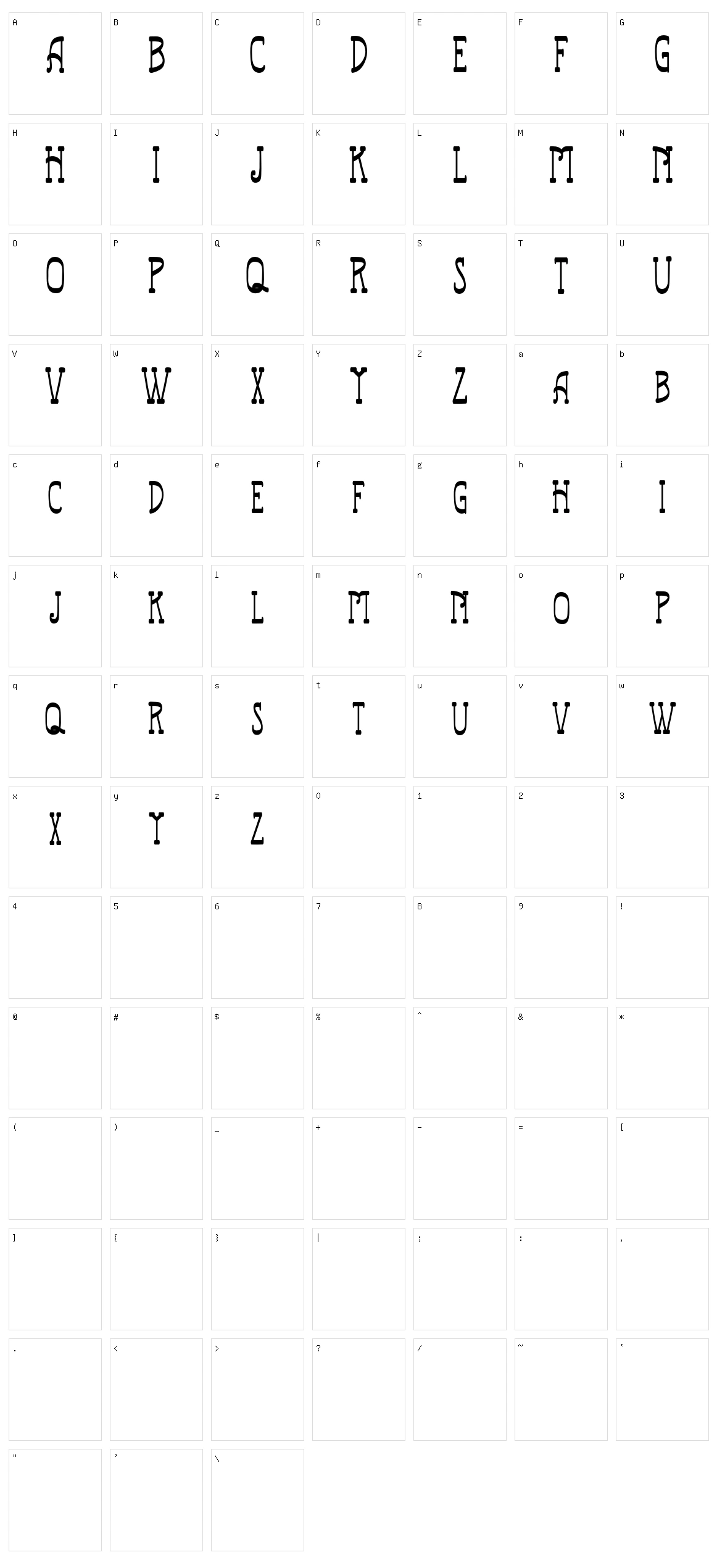 Railway Character Set