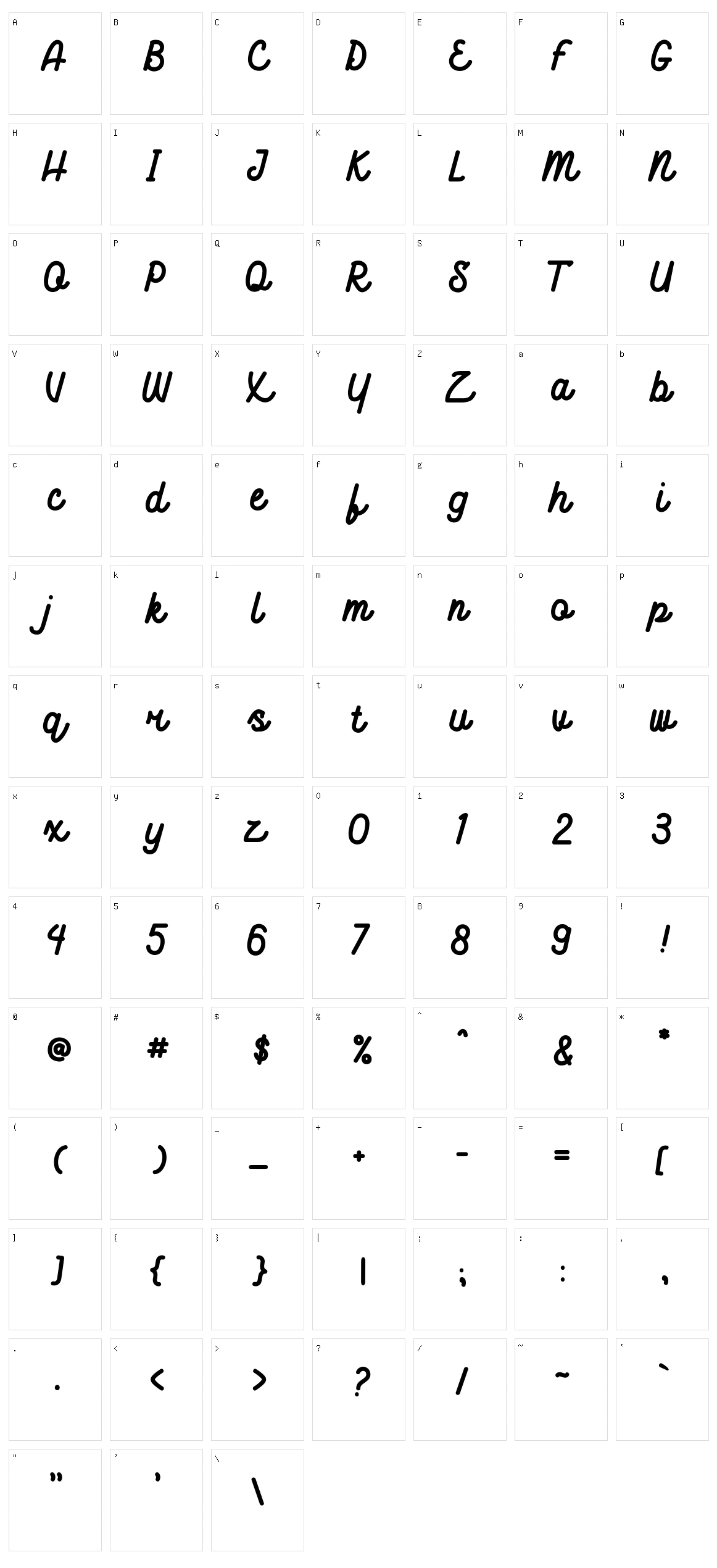 Hellodilo Character Set