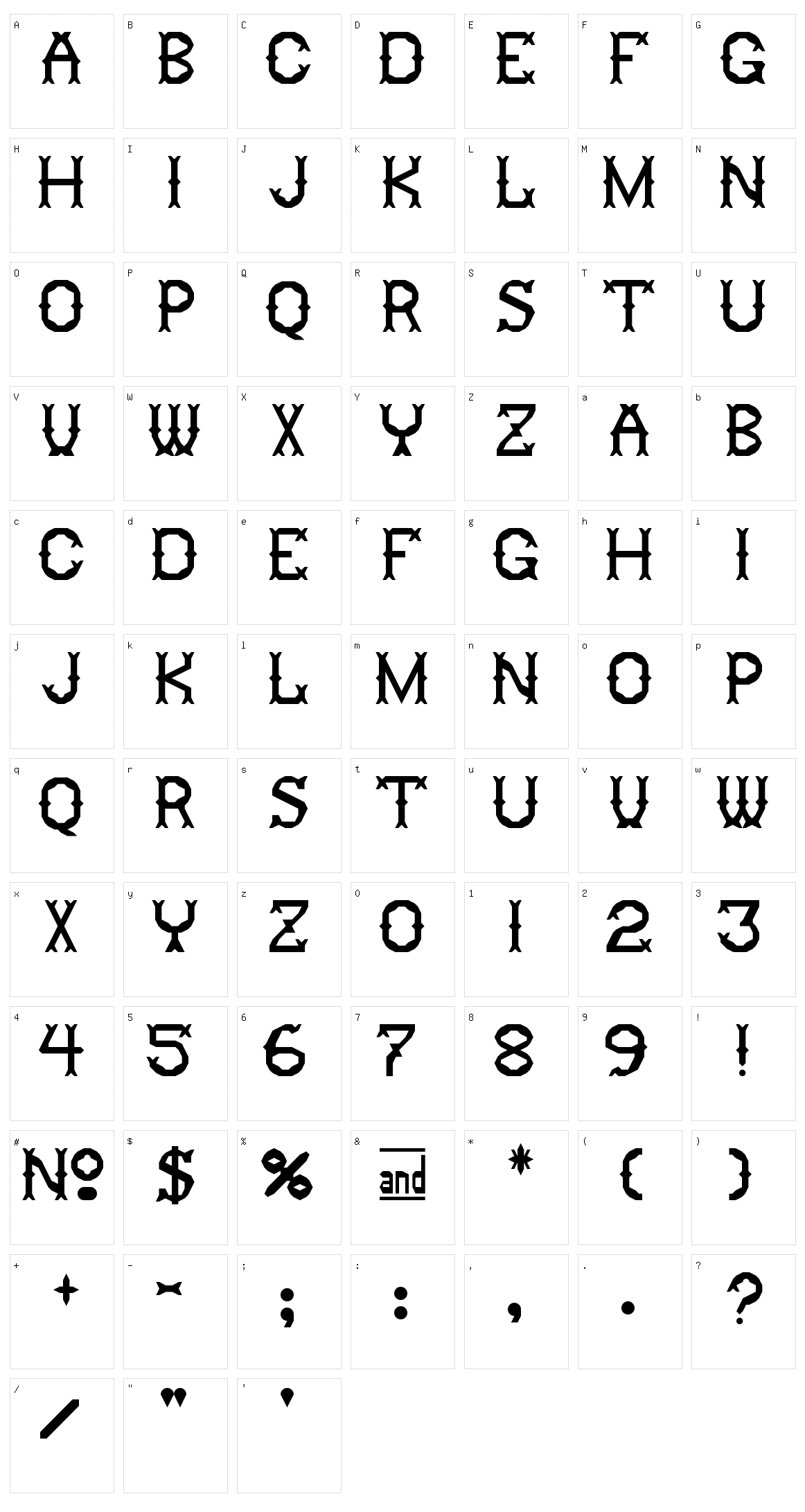 Ringling Character Set