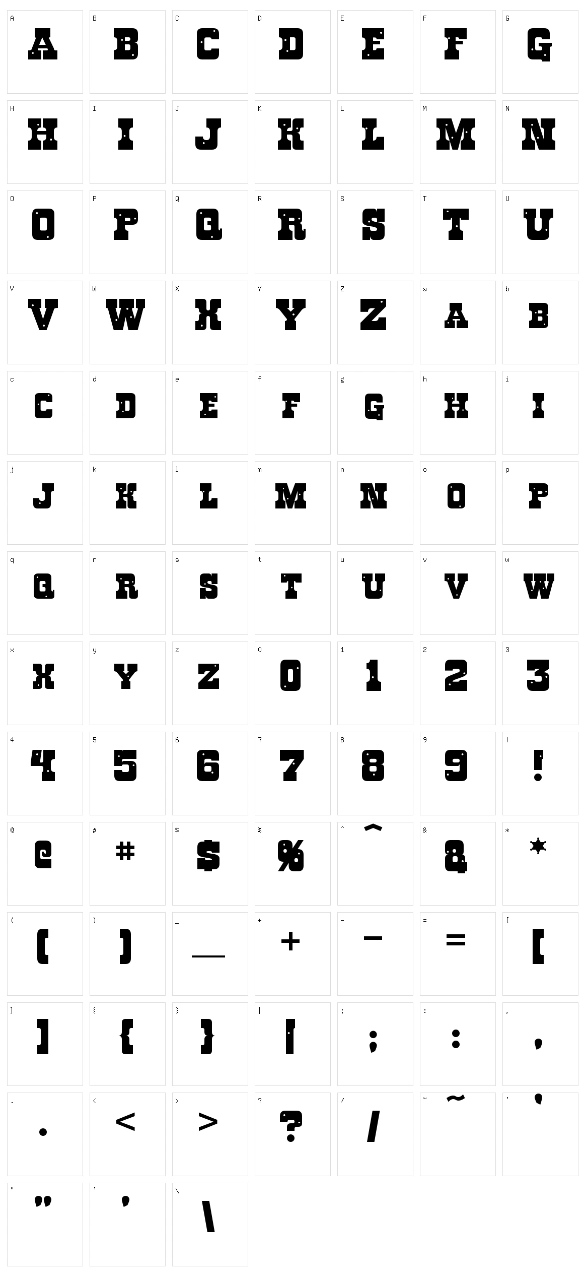 Roughknight Character Set