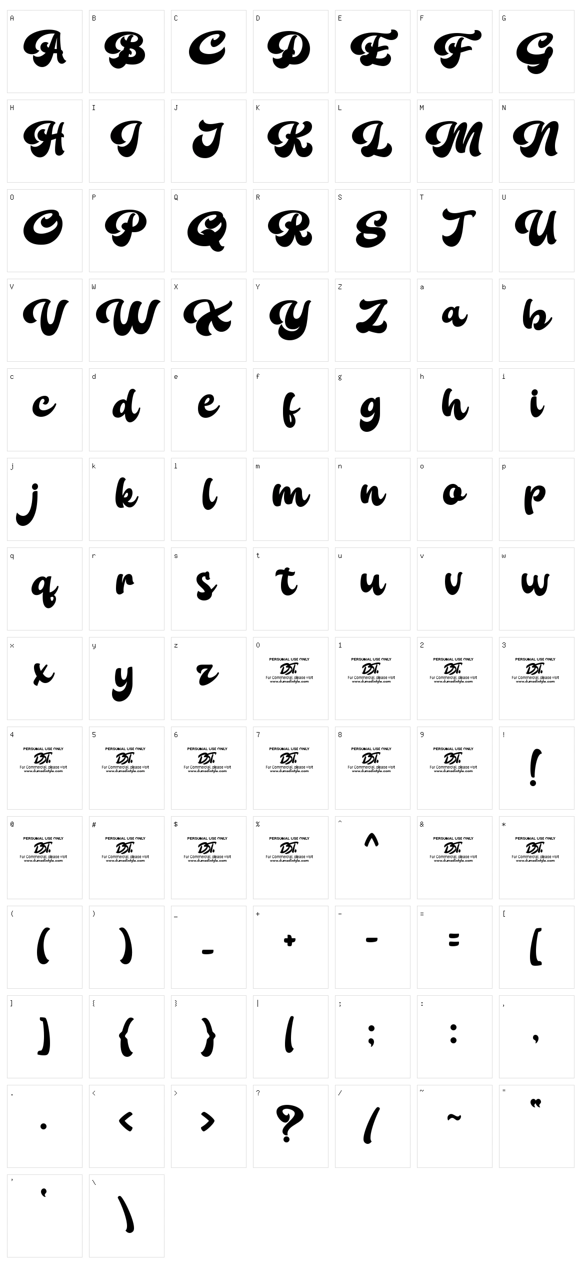 Holicya Character Set
