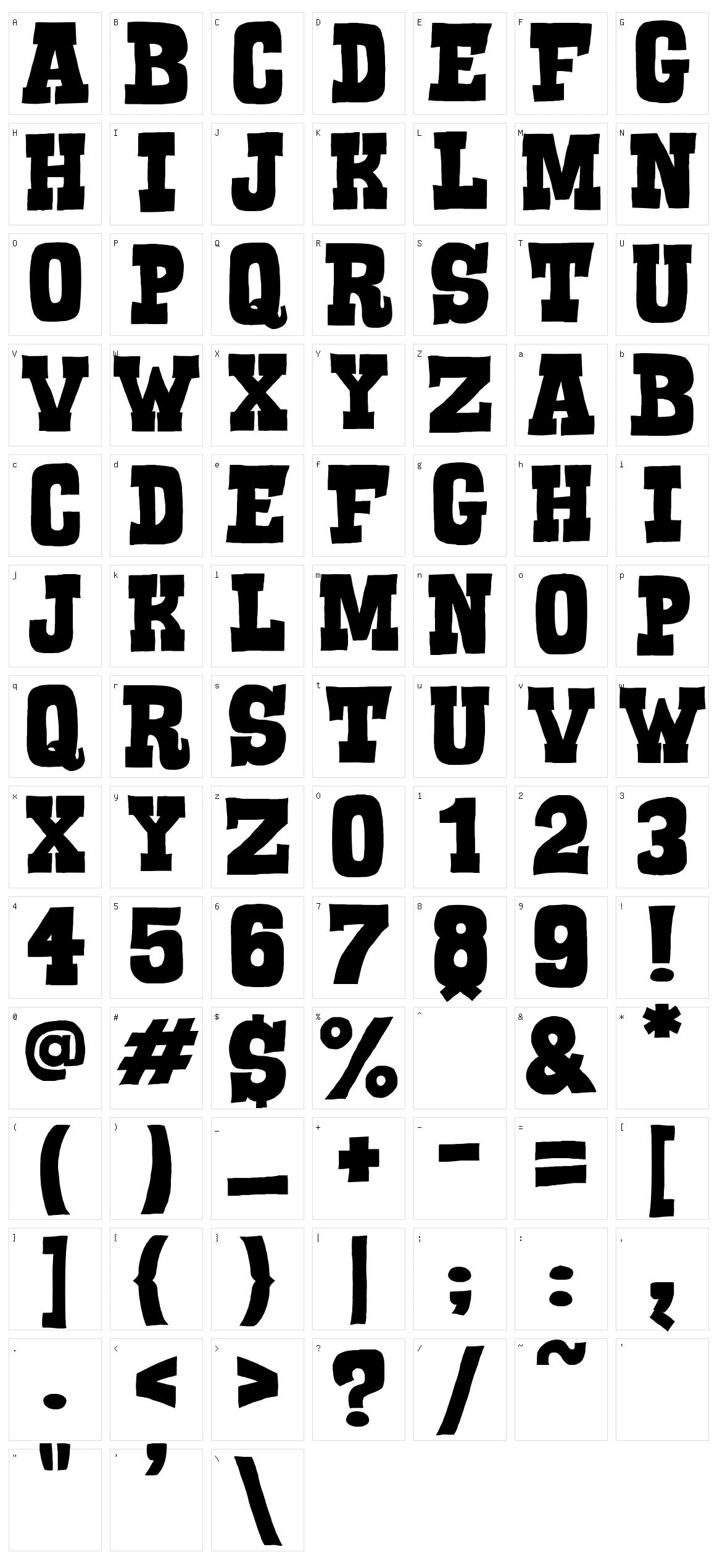 Serif of Nottingham Character Set
