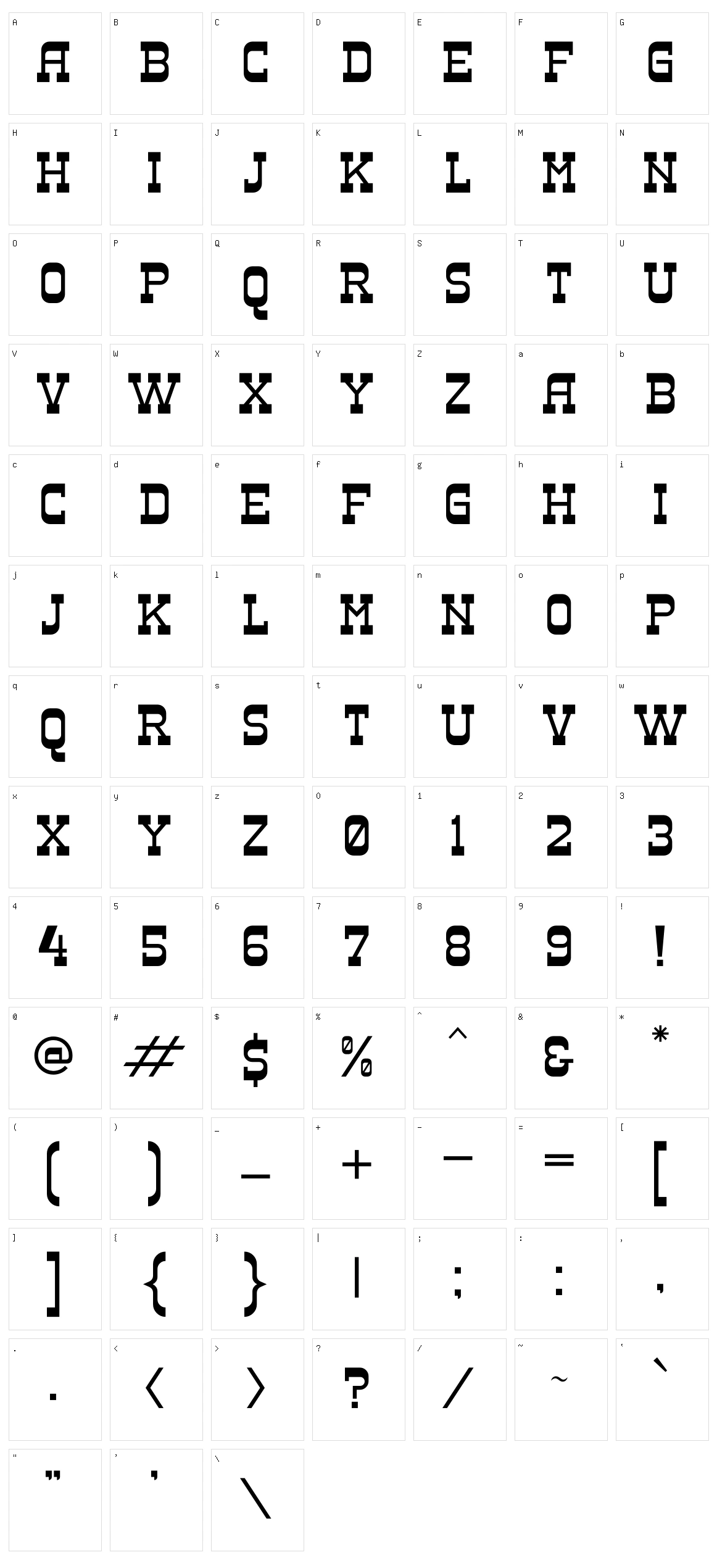 Sheal Thon Slab Character Set