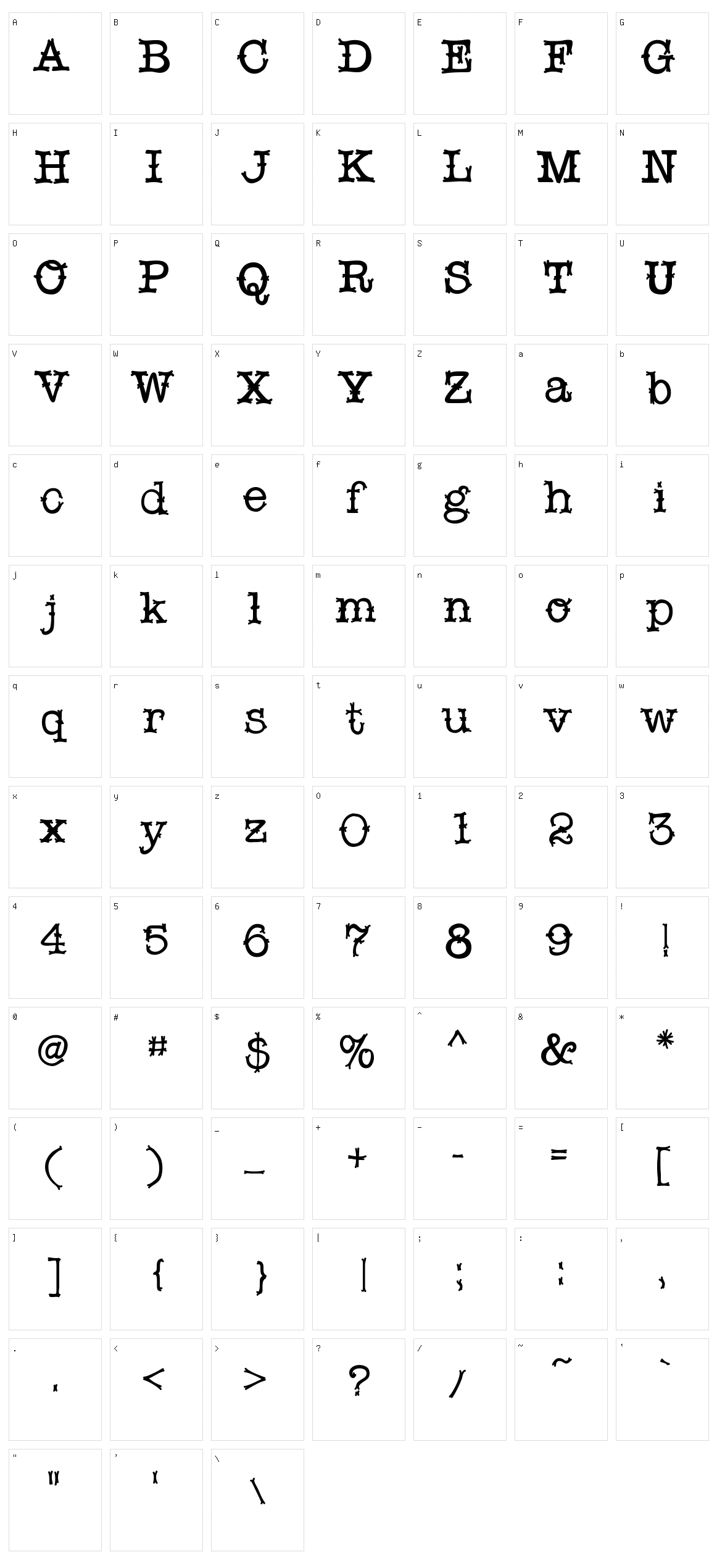 Snob handscript Character Set