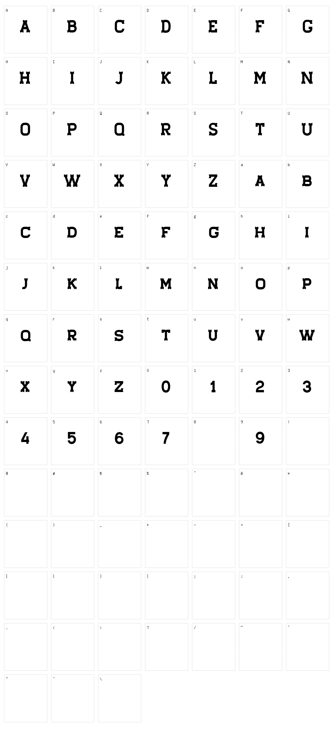Staincool Base Character Set