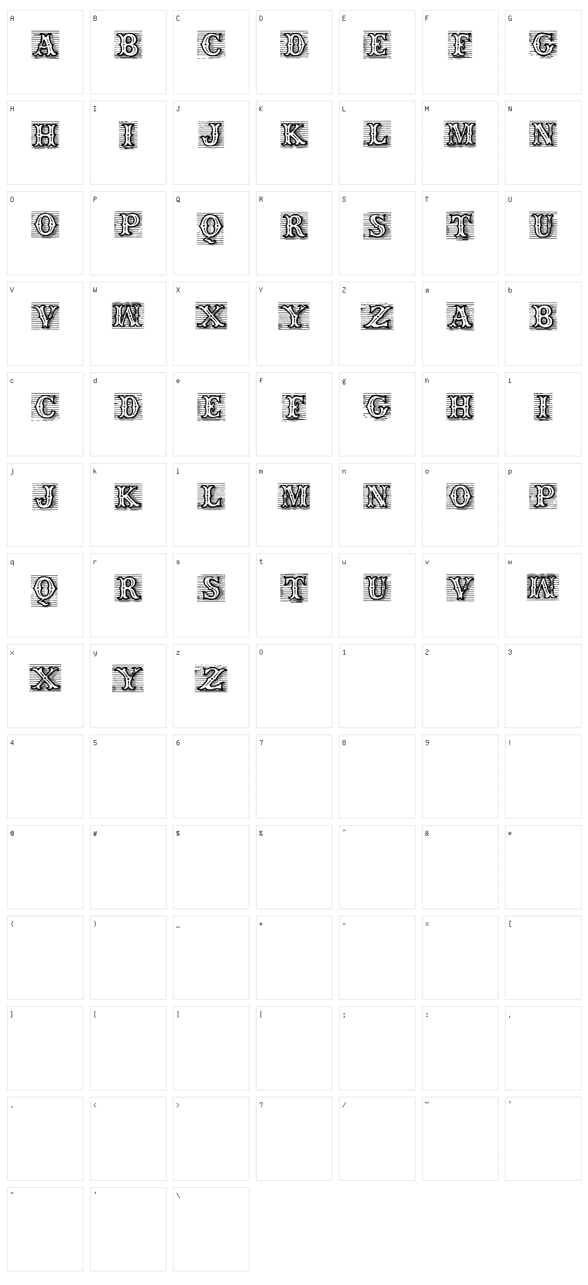 TagWood Character Set