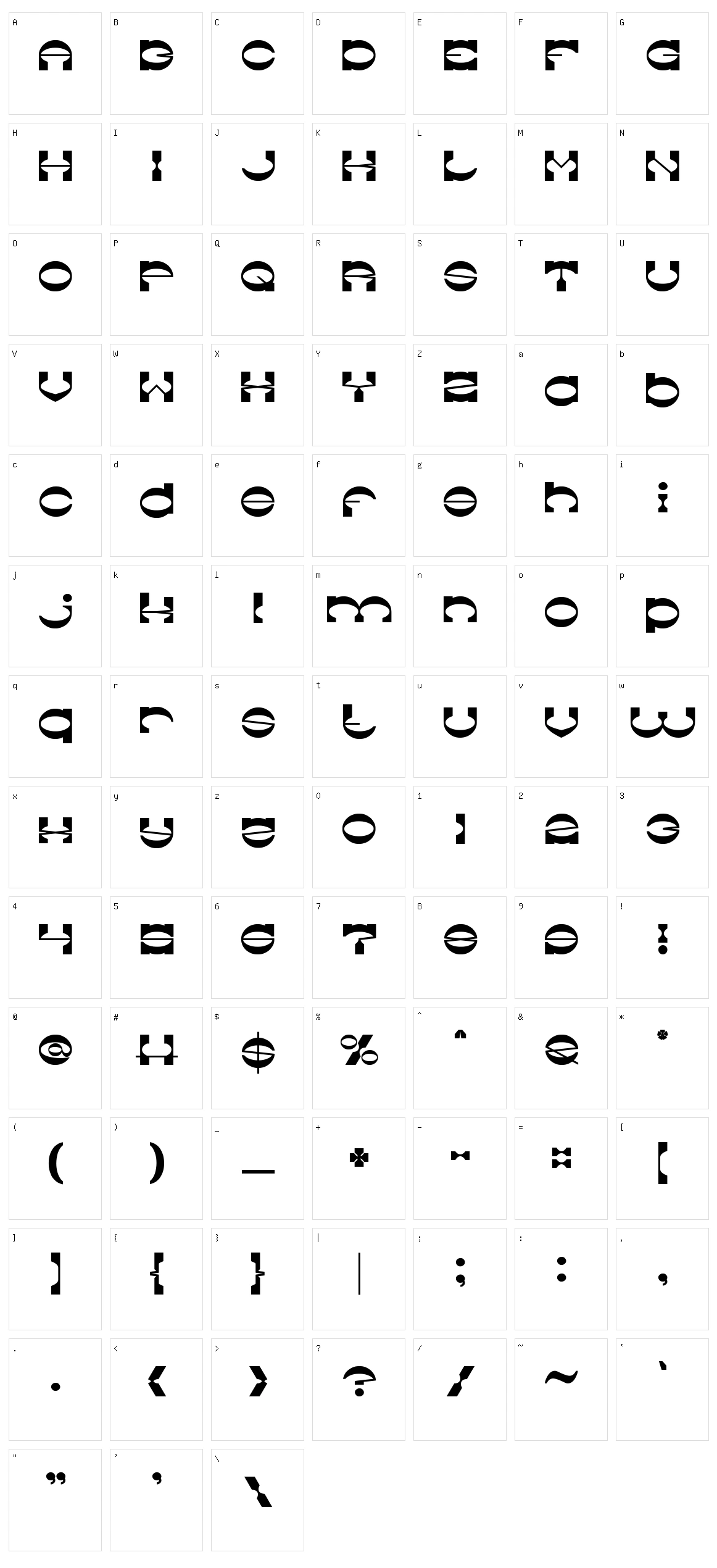 The Machine Gun Character Set