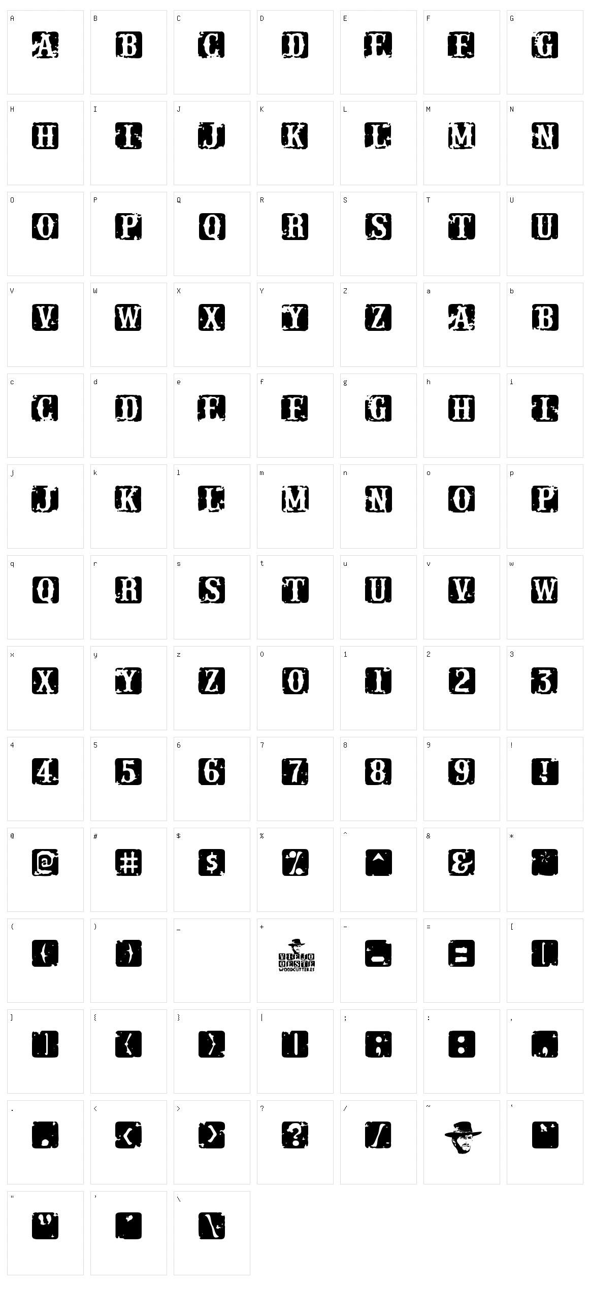 Viejo Oeste Character Set