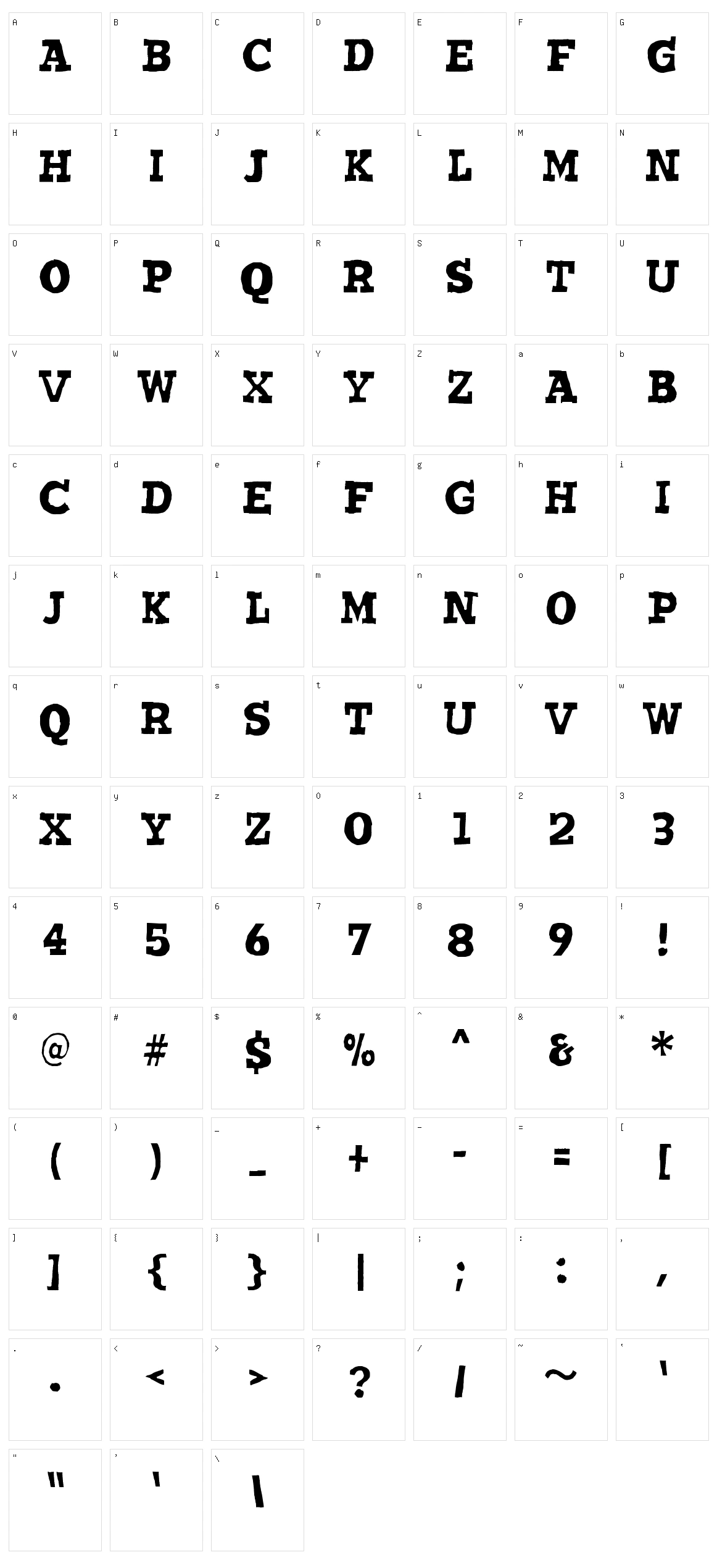 Wantedo Character Set
