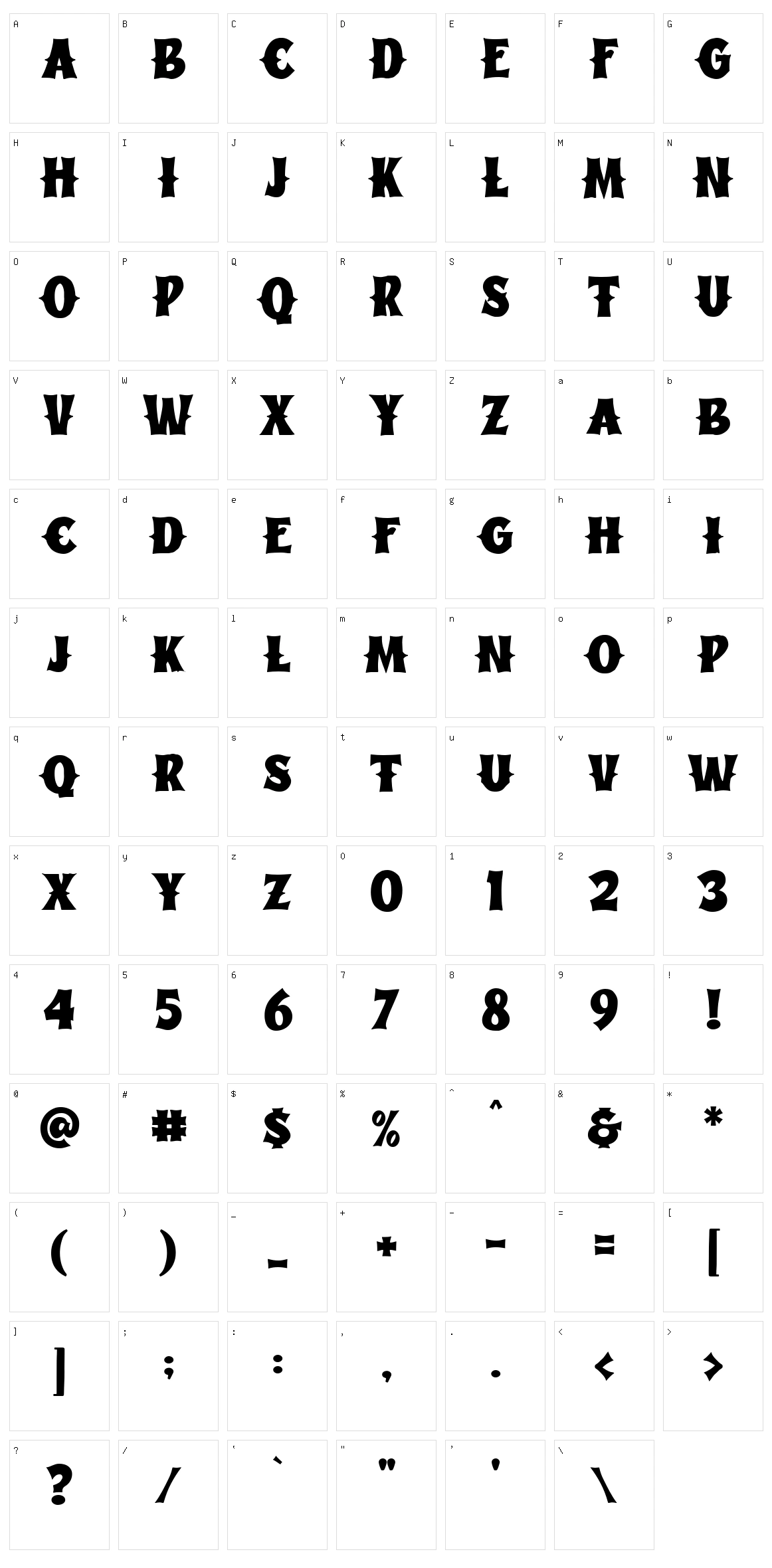 West Django Character Set