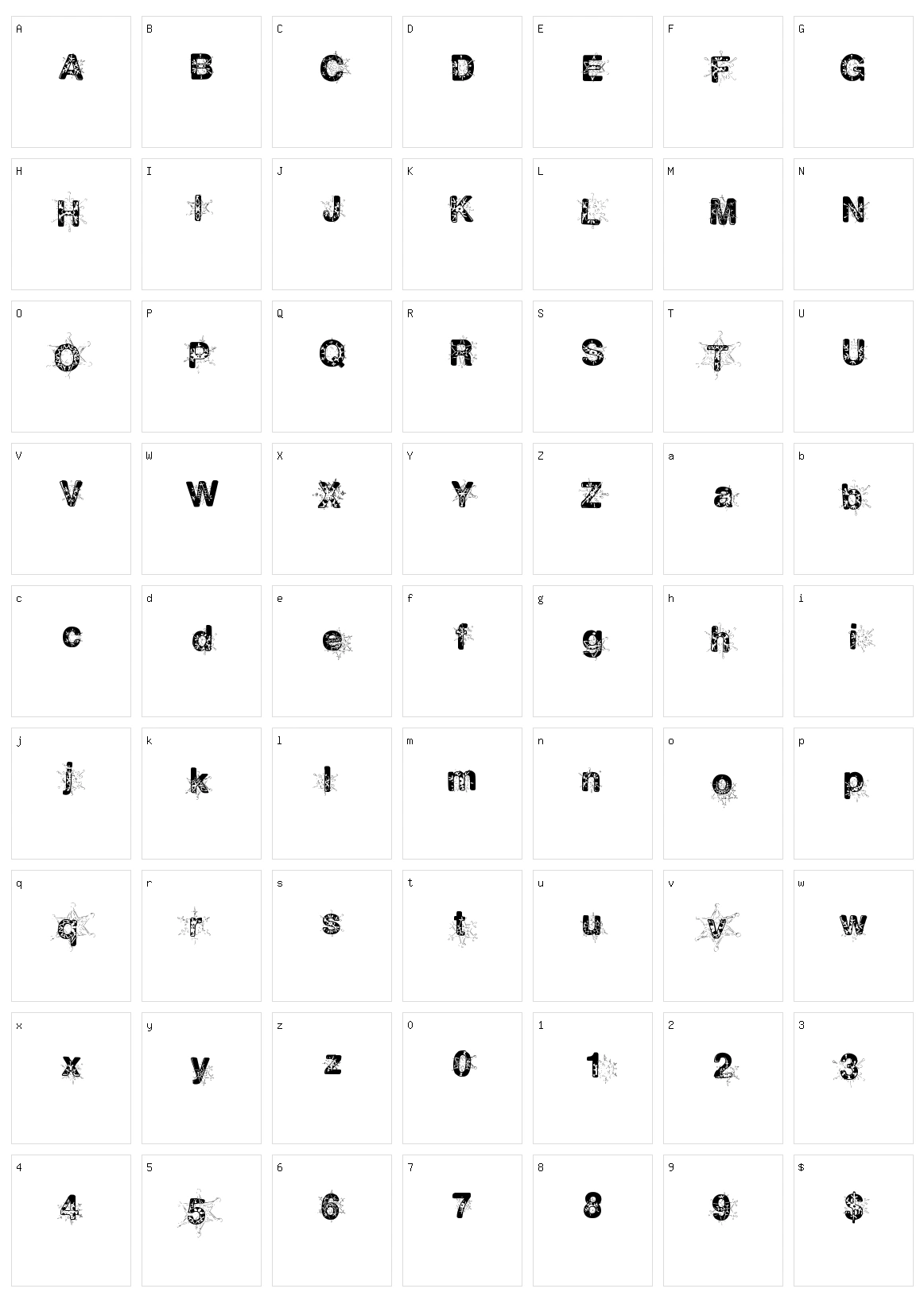 Snow Flakes Character Set