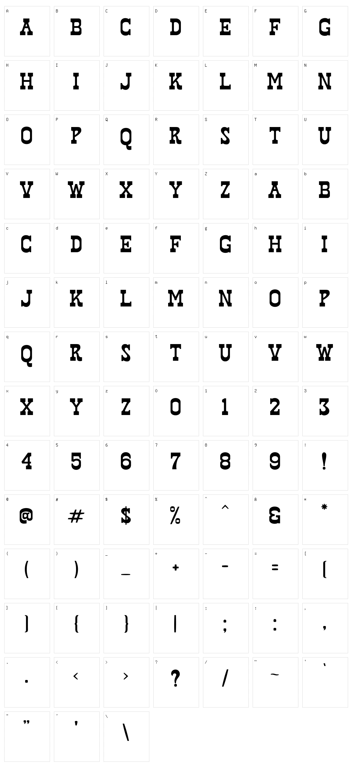 West Hood Character Set