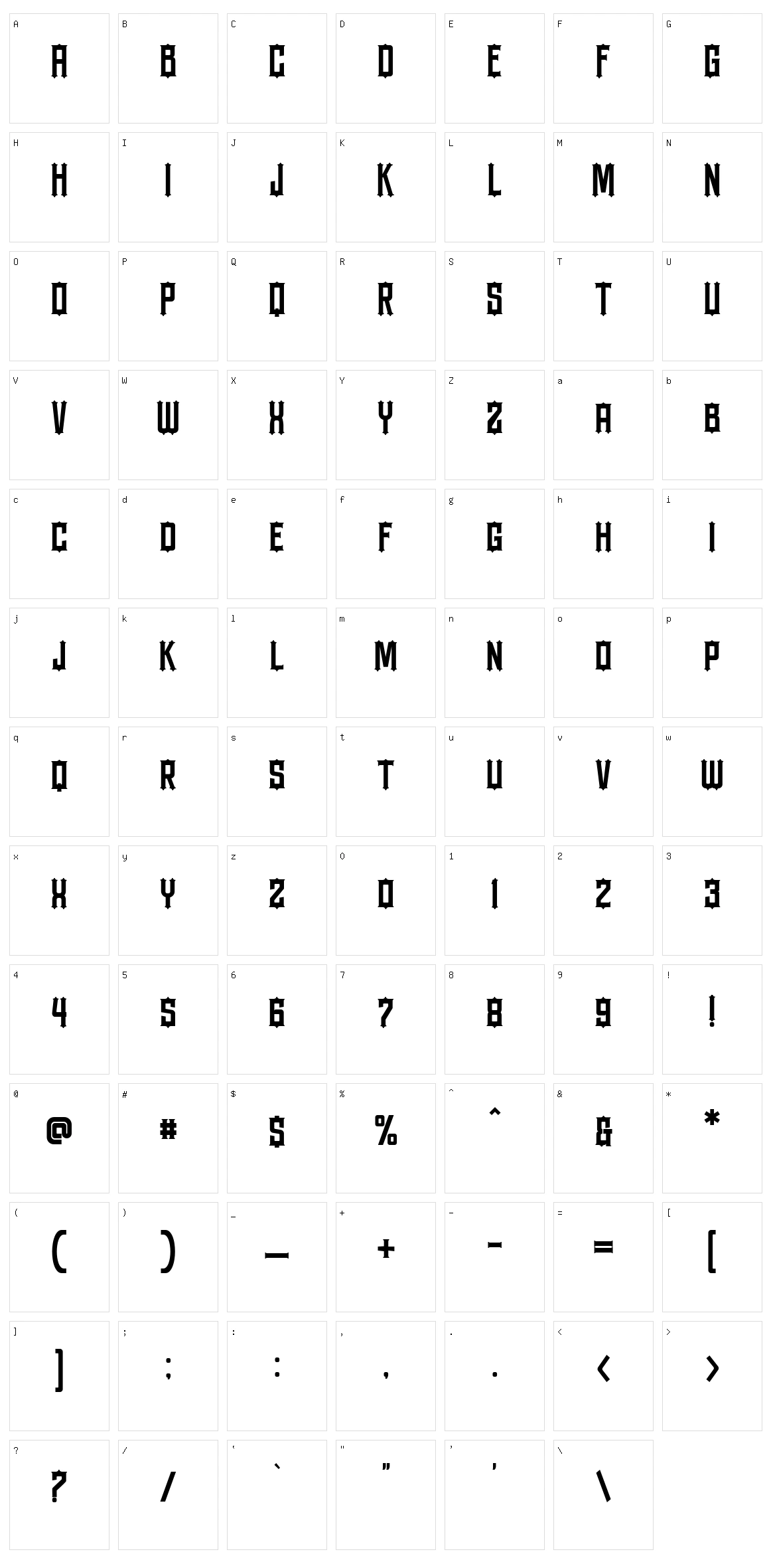 Westerion Character Set