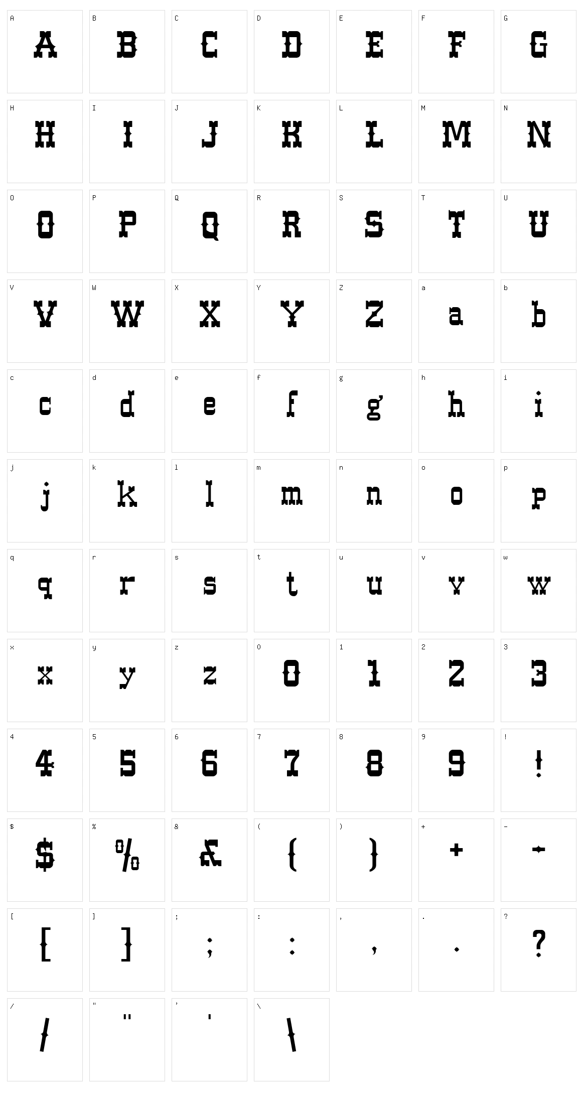 Western Character Set