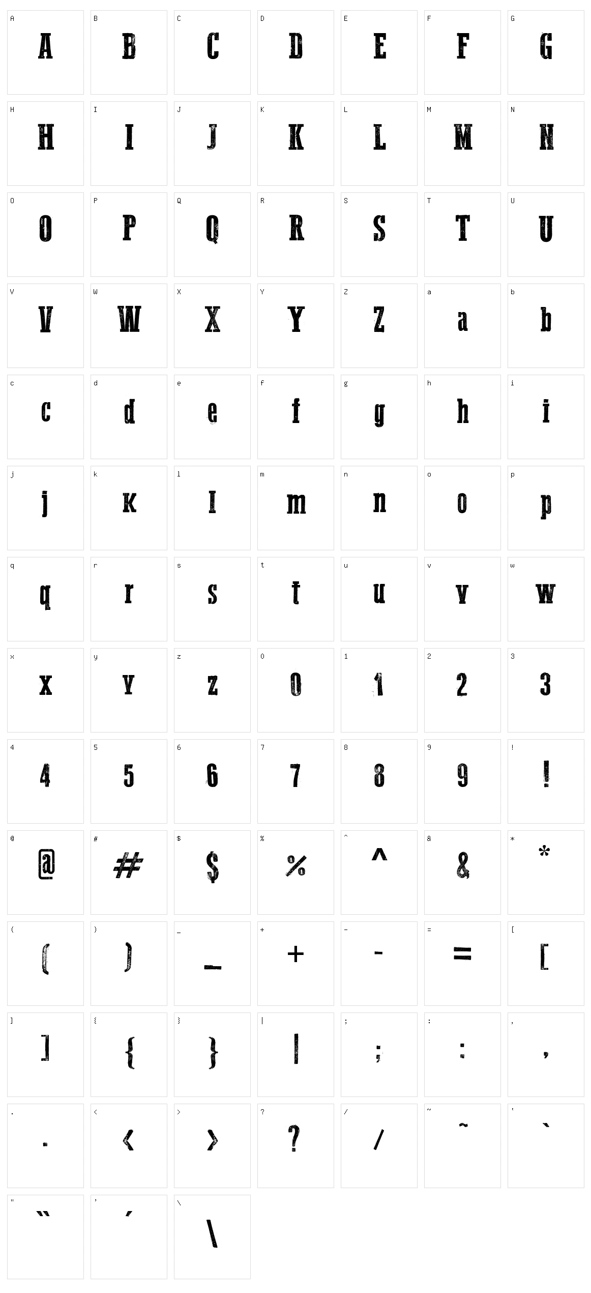 Western Bang Bang Character Set