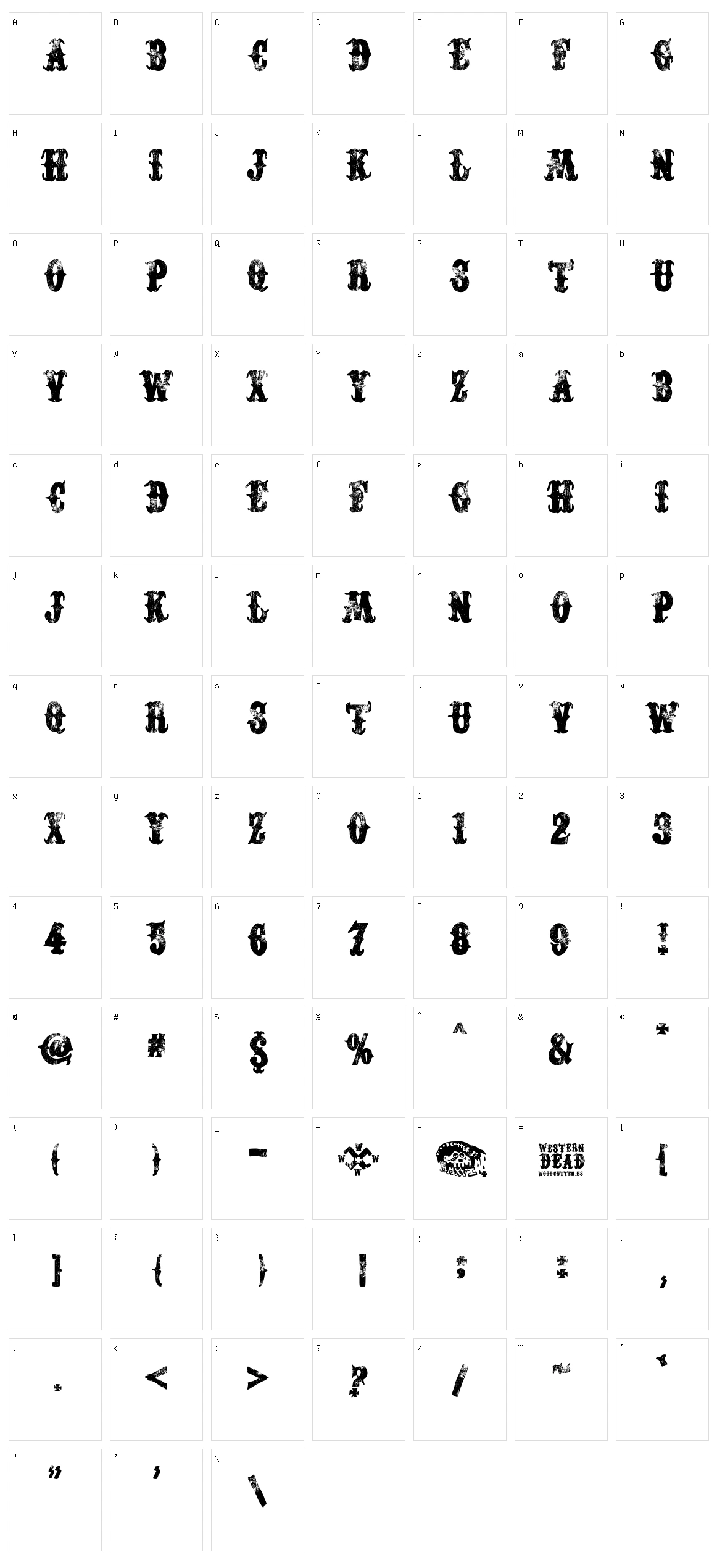 Western Dead Character Set