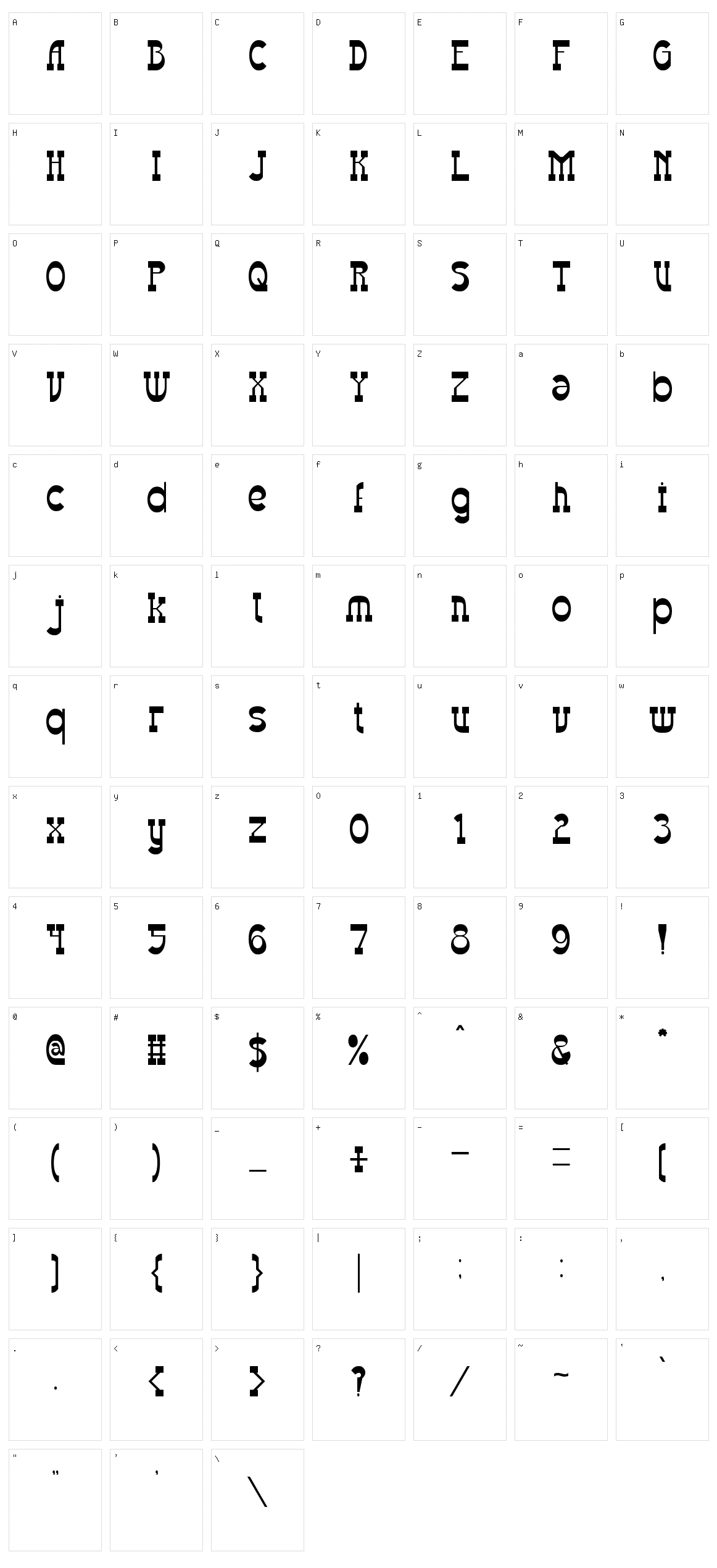 Western Eastern Character Set