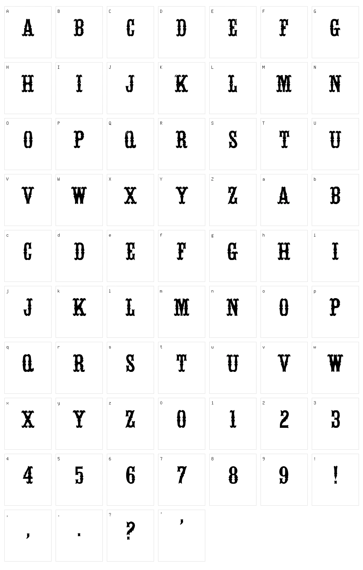 White Vinegar Character Set