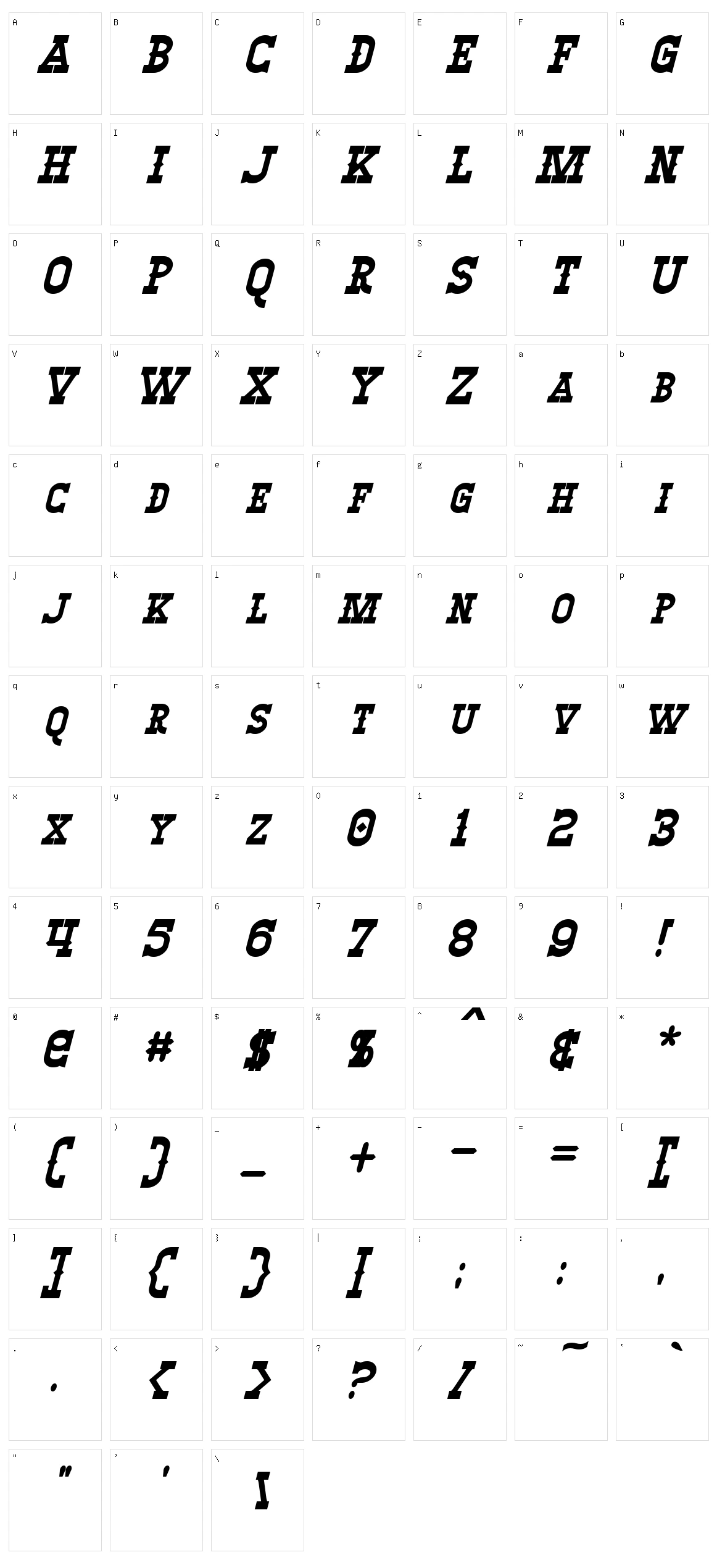 Winslett Character Set