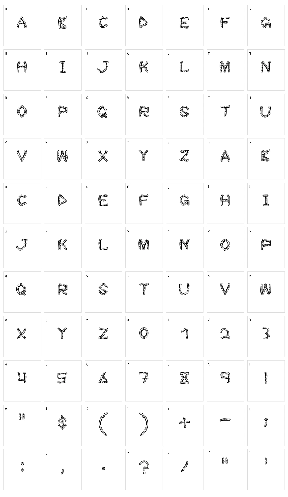 Wood Sticks Character Set