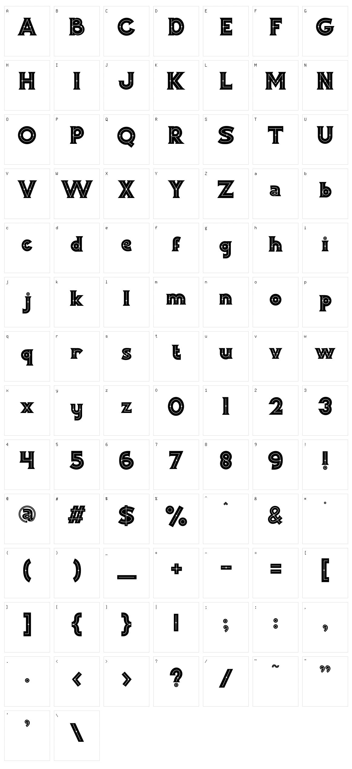 Woodshed Character Set