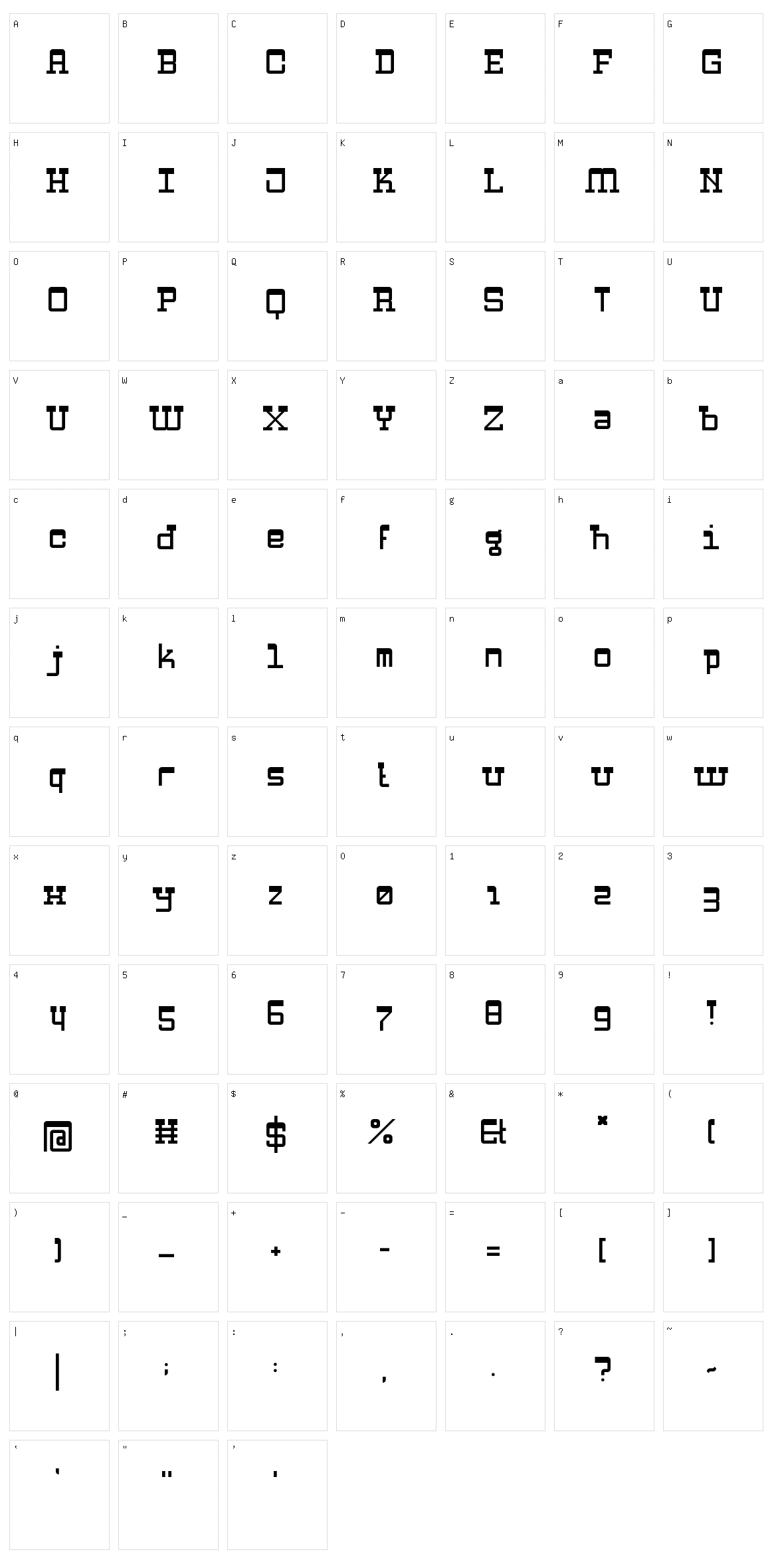 Zapadni Character Set