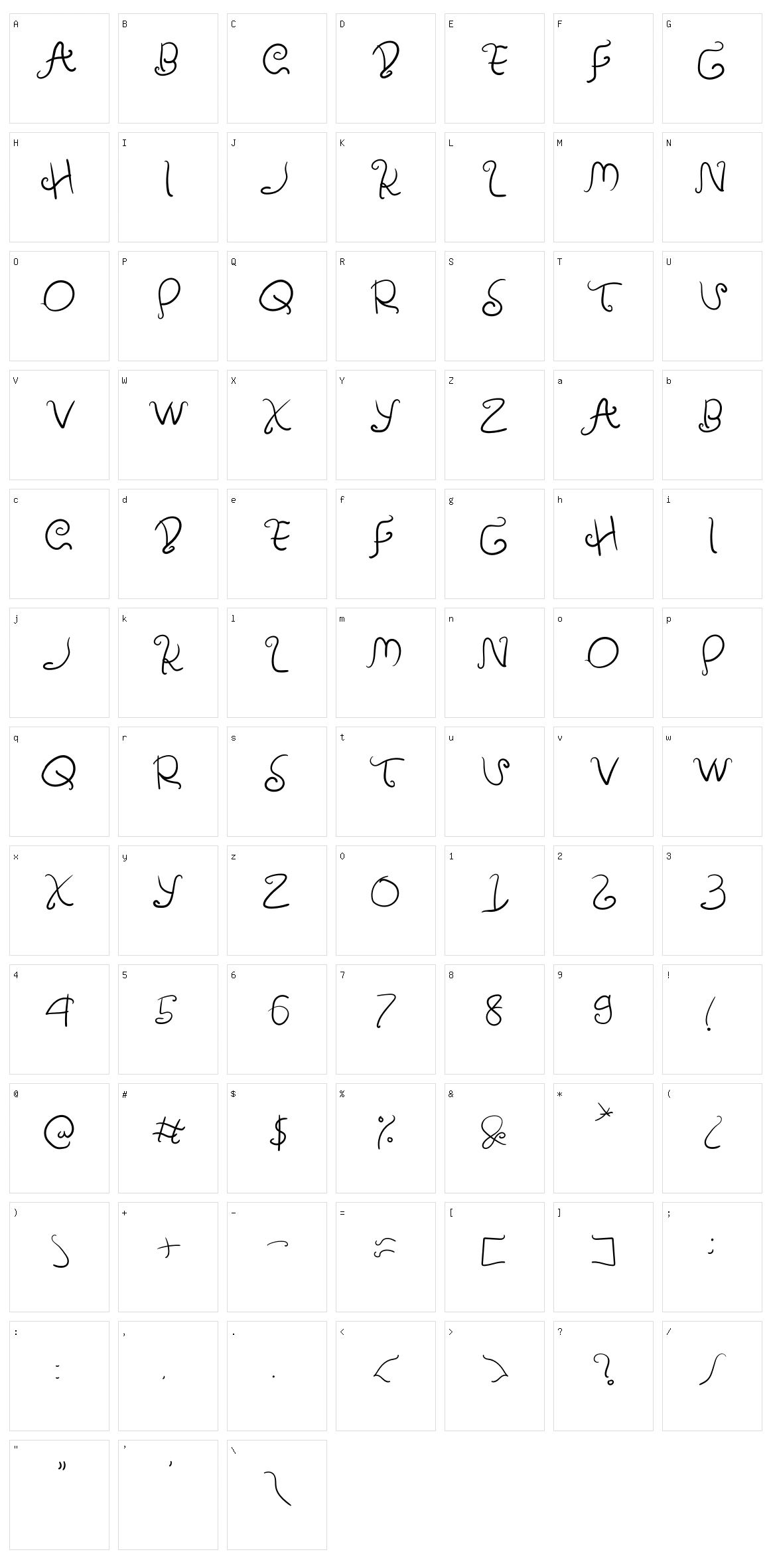 Amulman Character Set