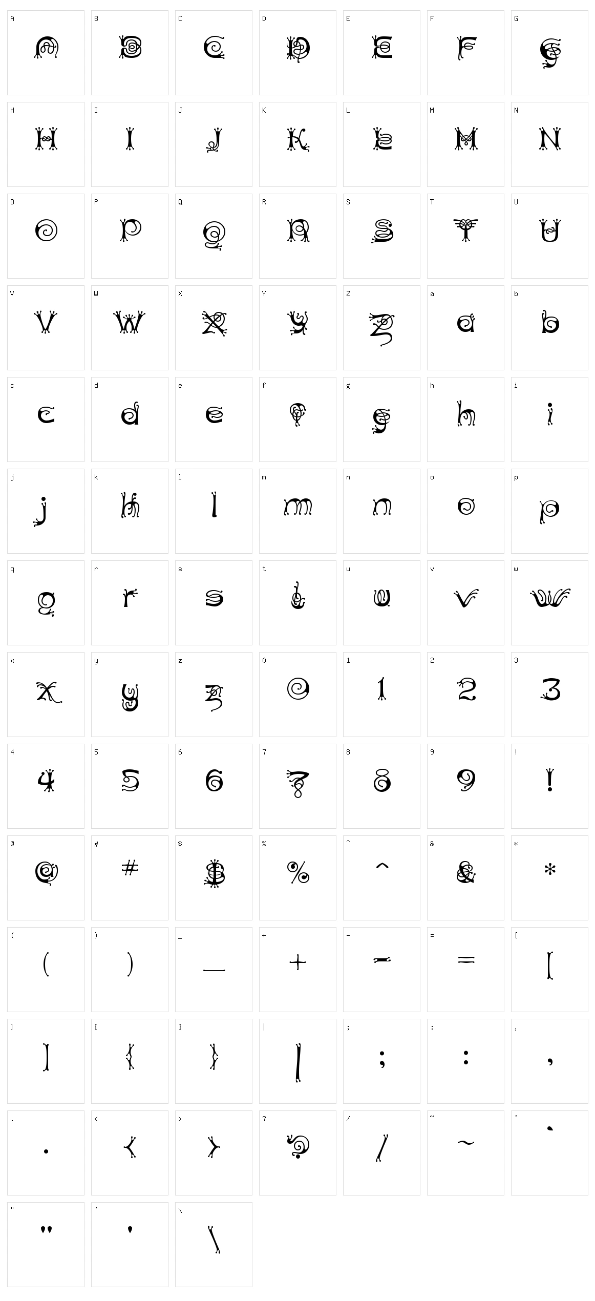 Antherton Cloister Character Set