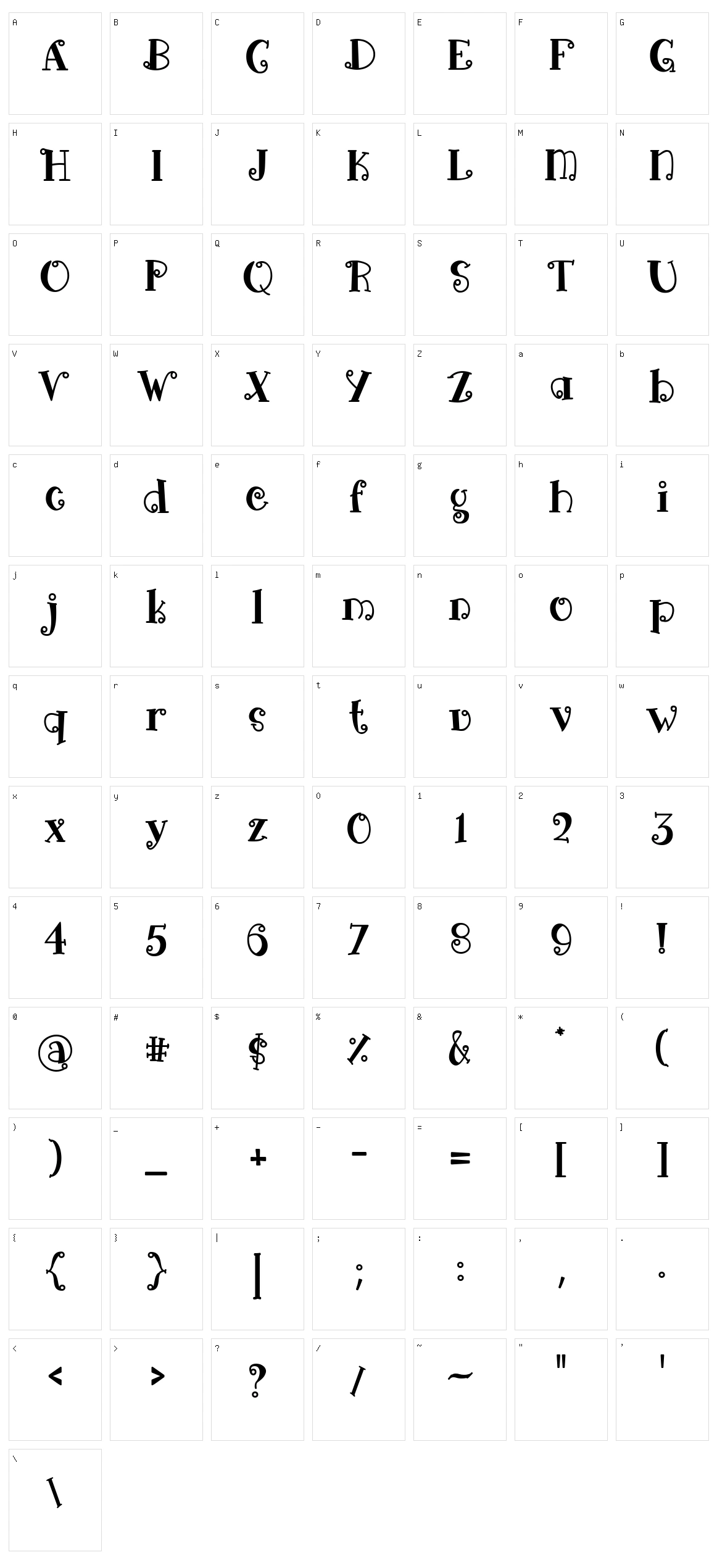 Arima Character Set