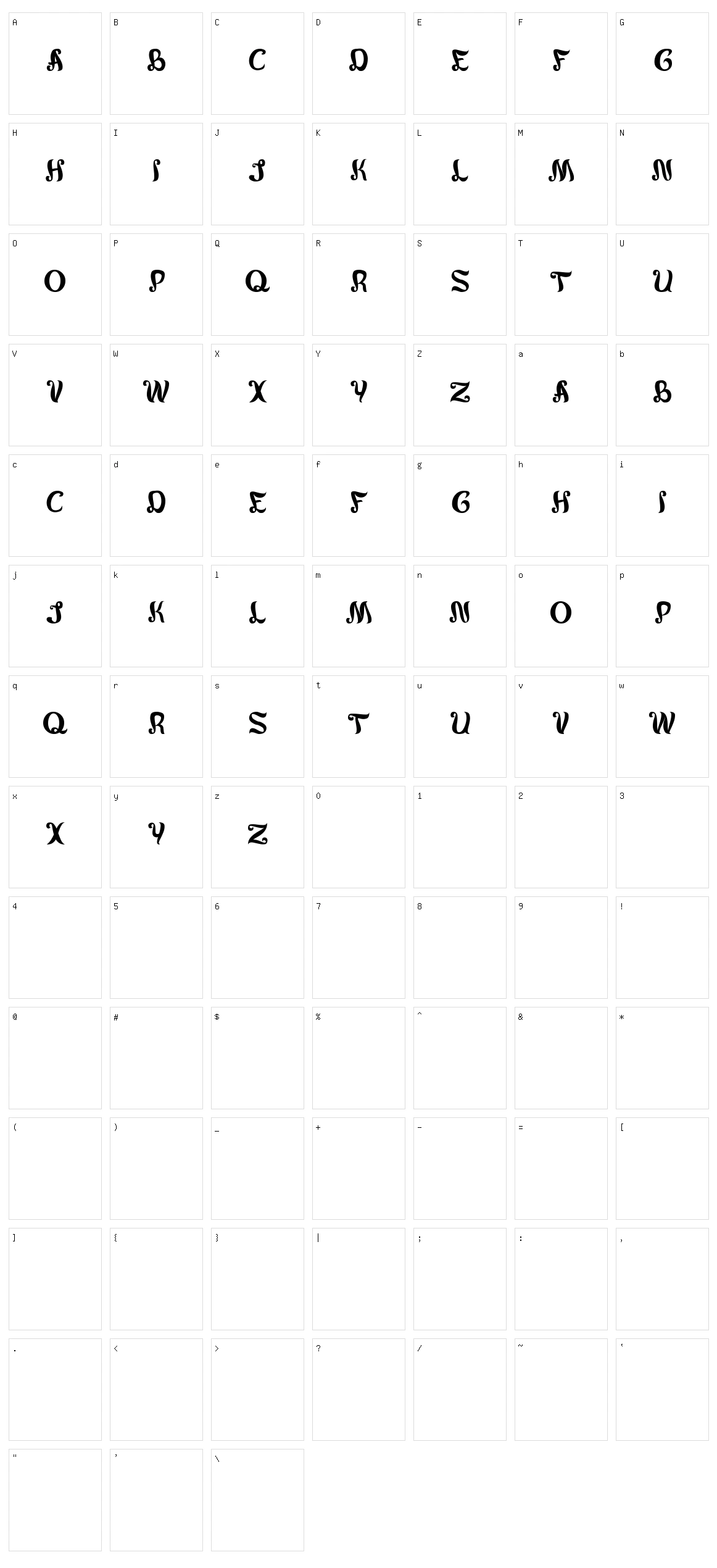 Army of me Character Set