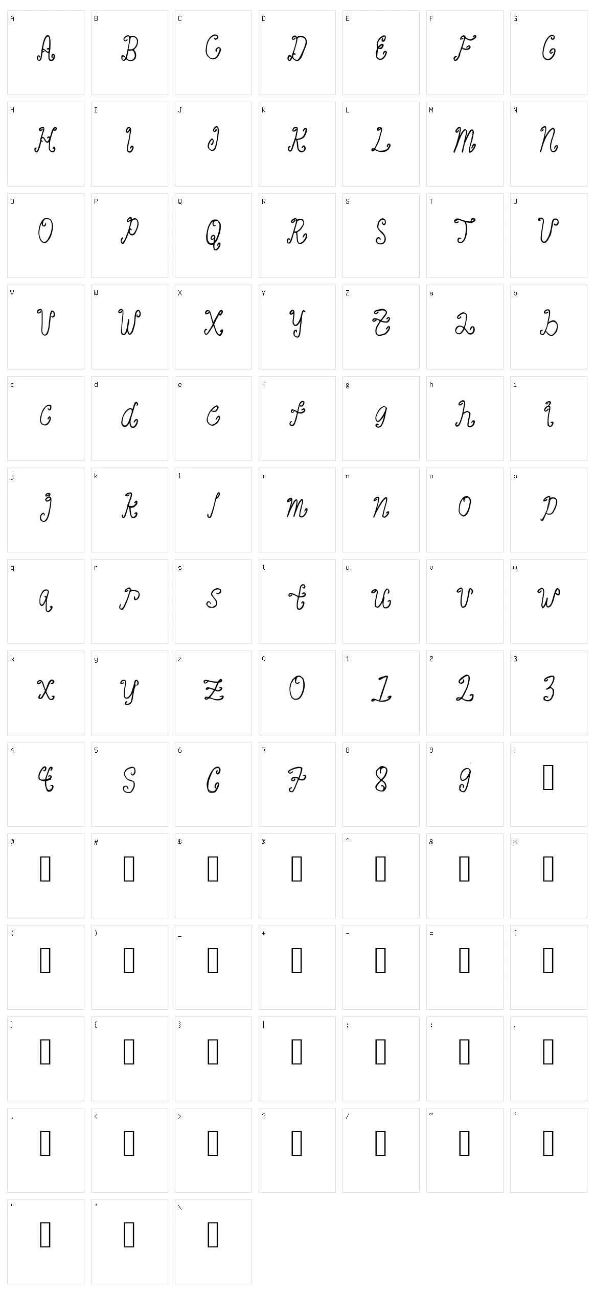 Banaag Font 1 Character Set