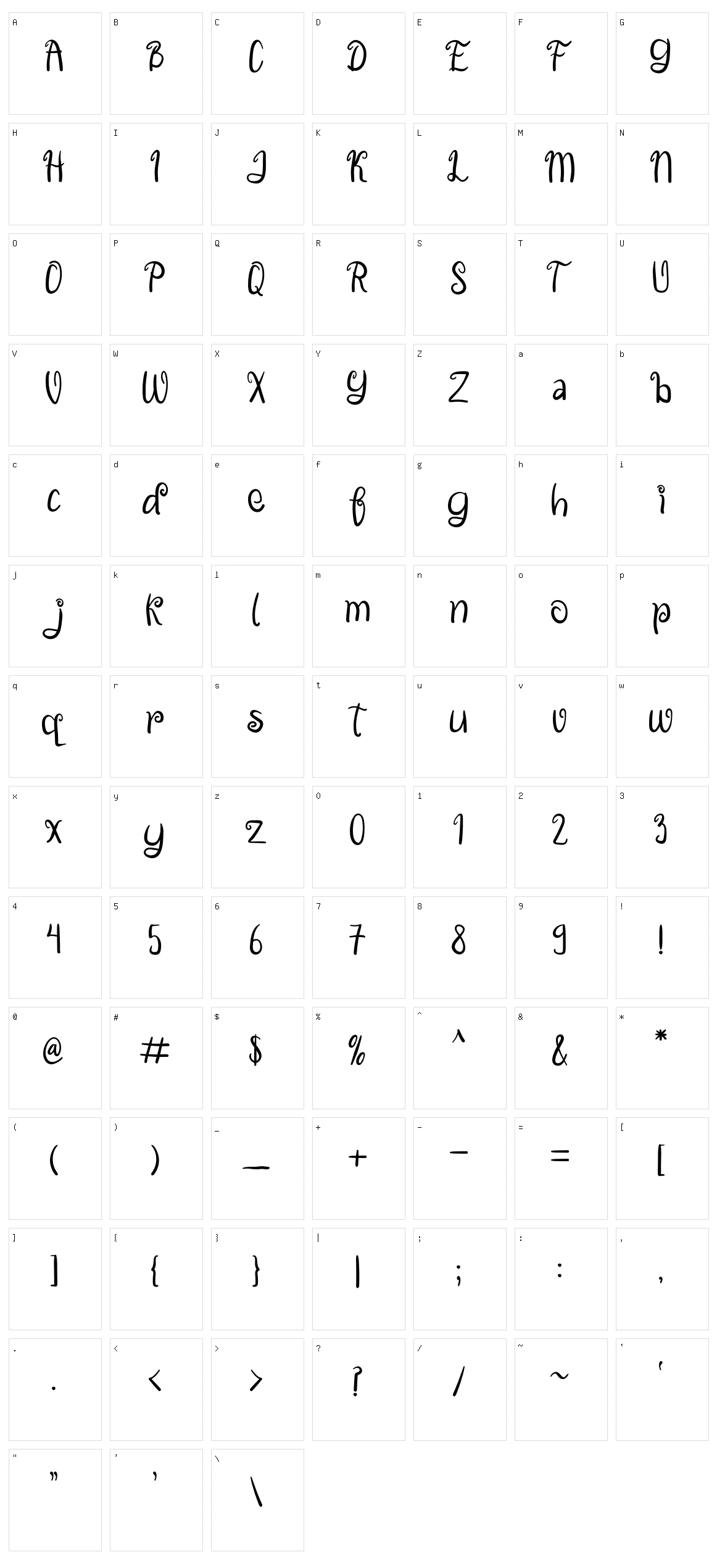 Batharnes Character Set