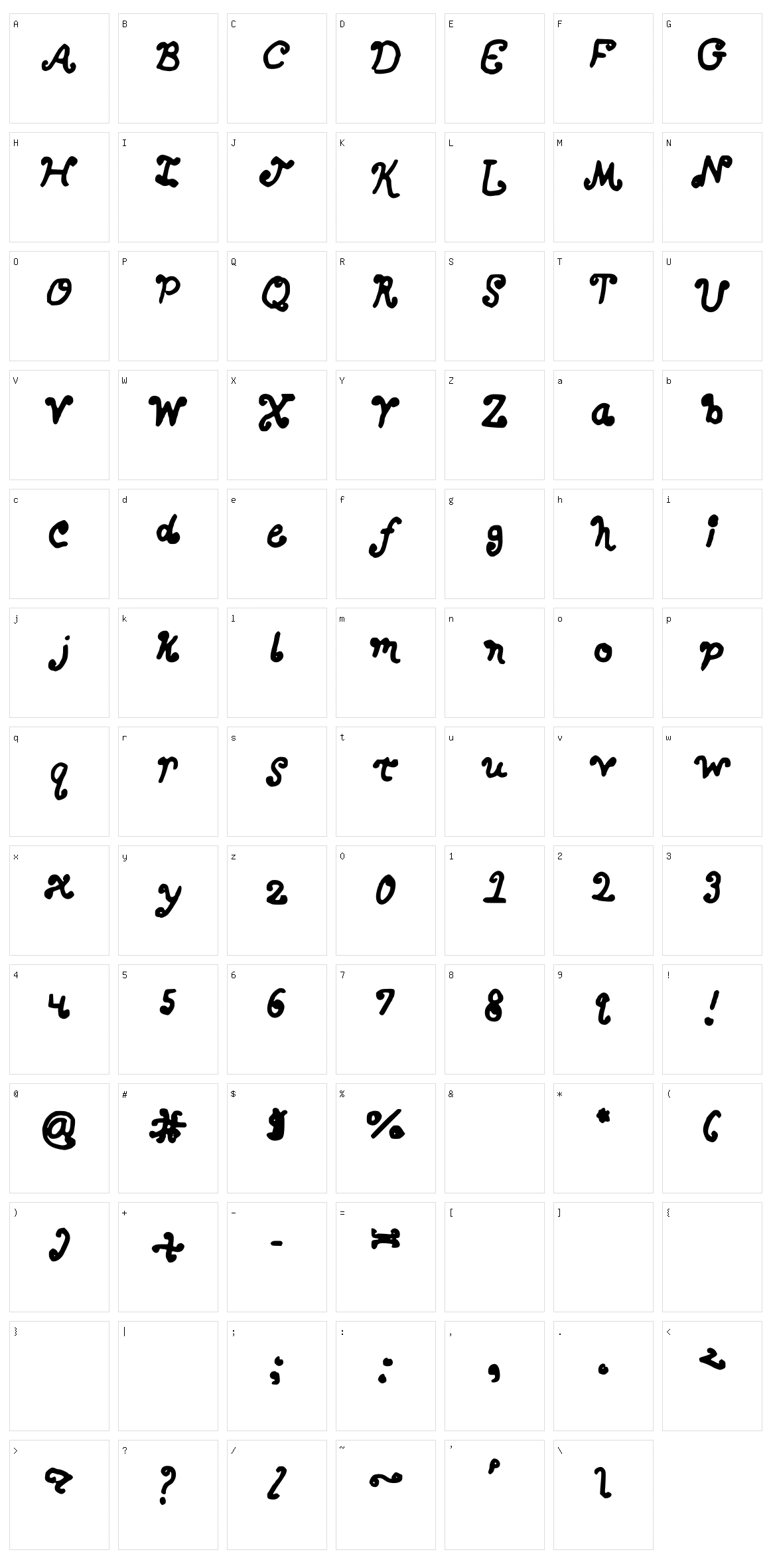 Berky Character Set