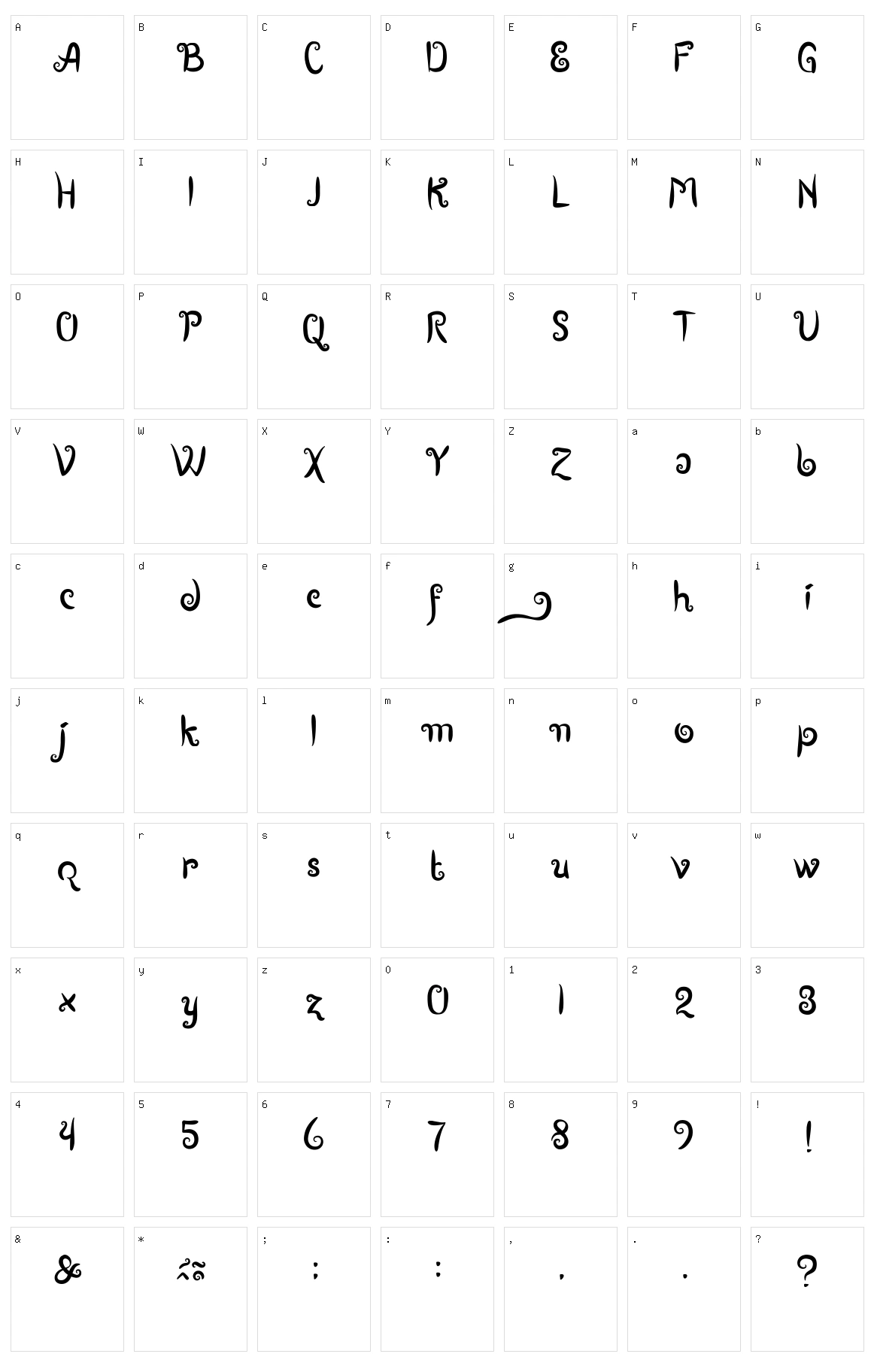 Boutiques of Merauke Character Set