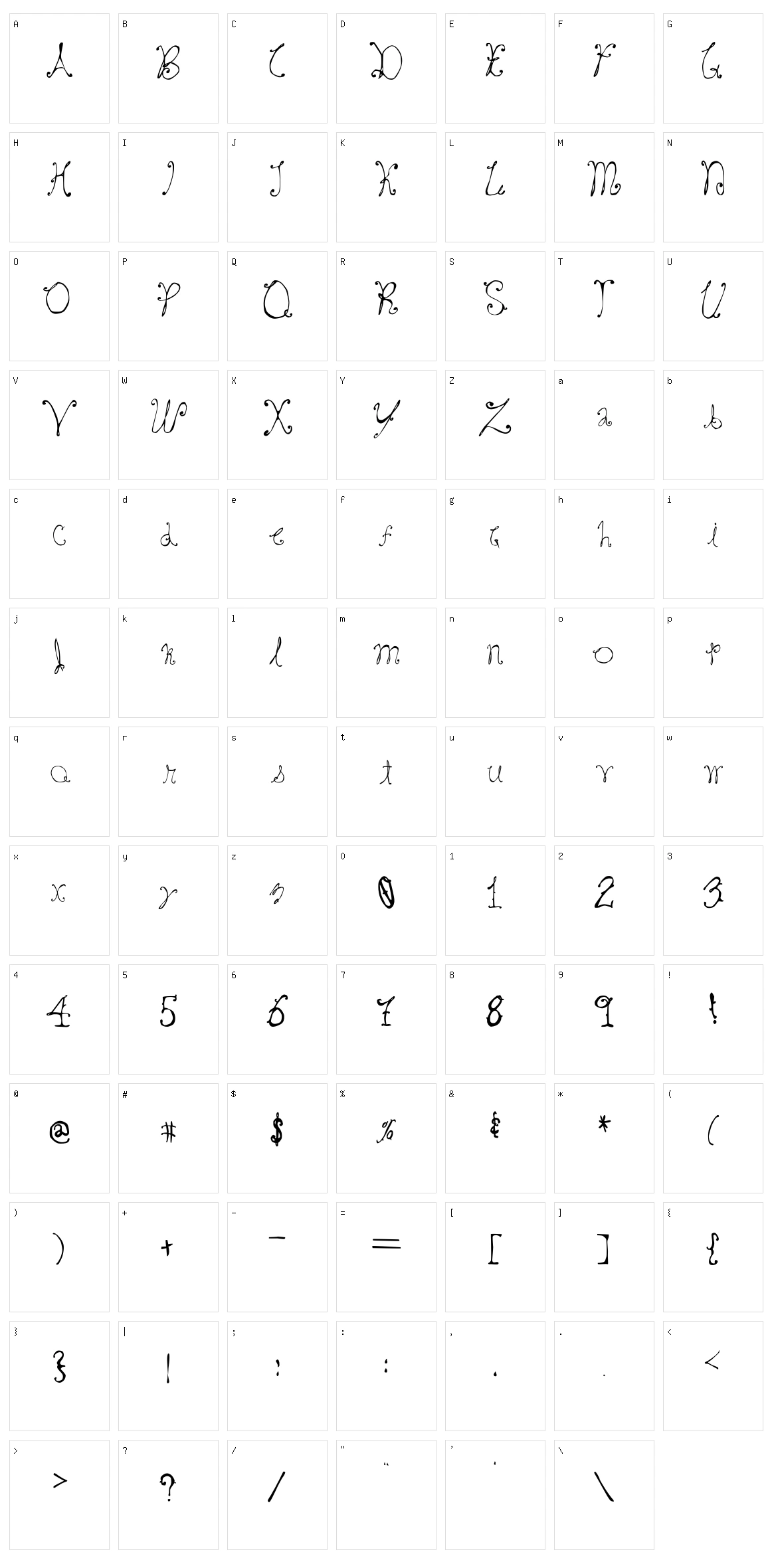 Bray Character Set