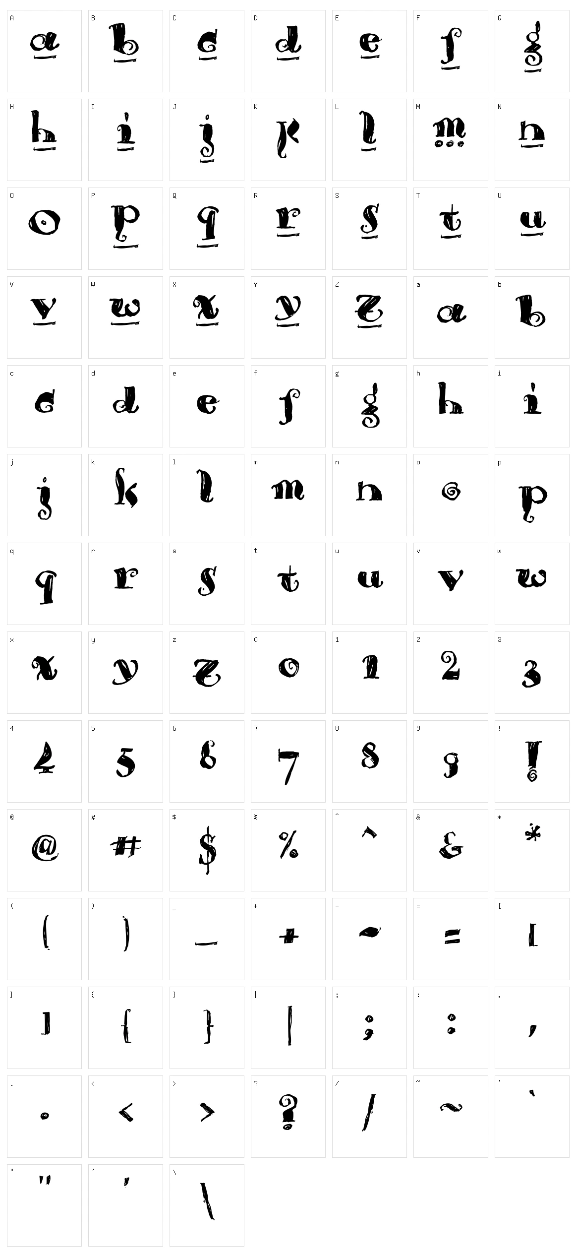 Brouss Character Set