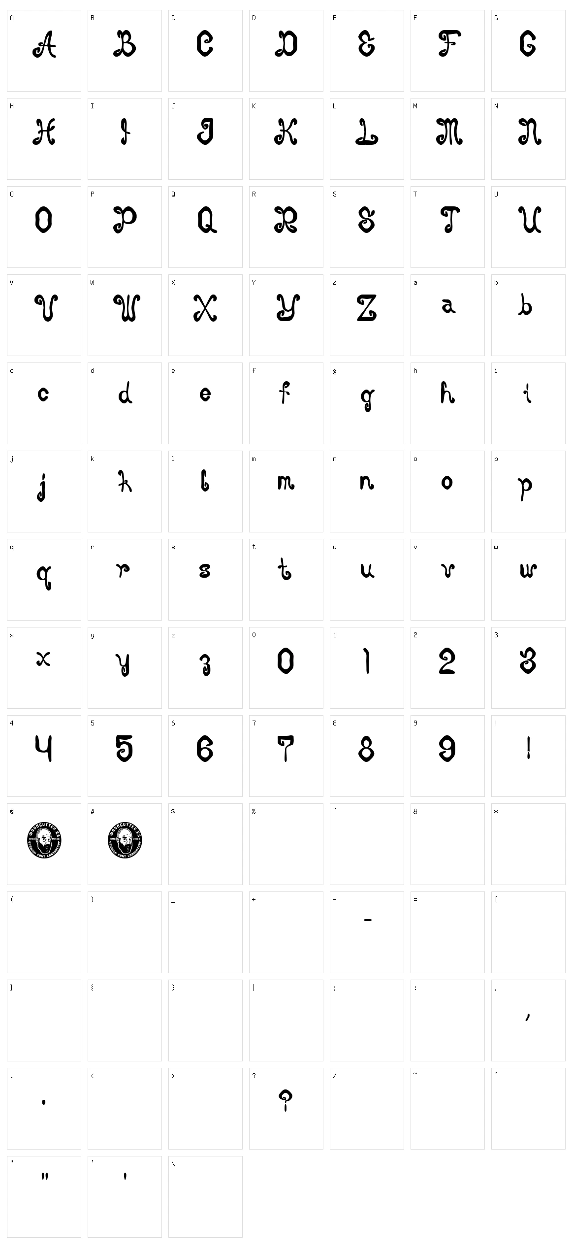Burton Brothers Character Set