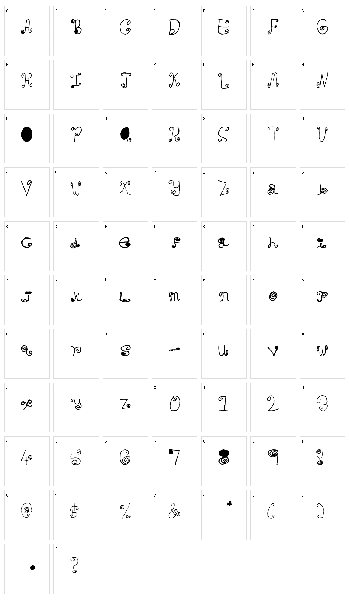 Crazy Curlz Character Set