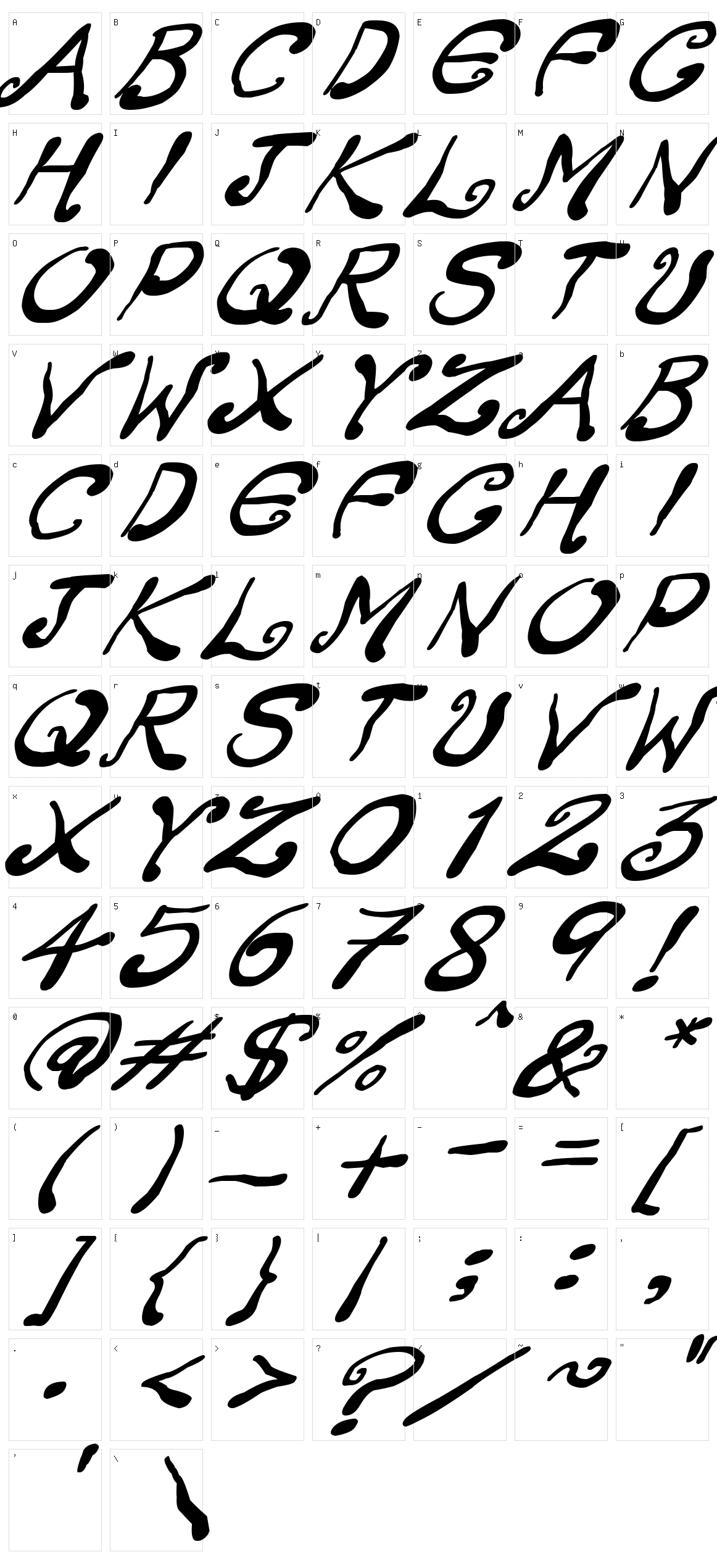 Creepy Scrawly Character Set