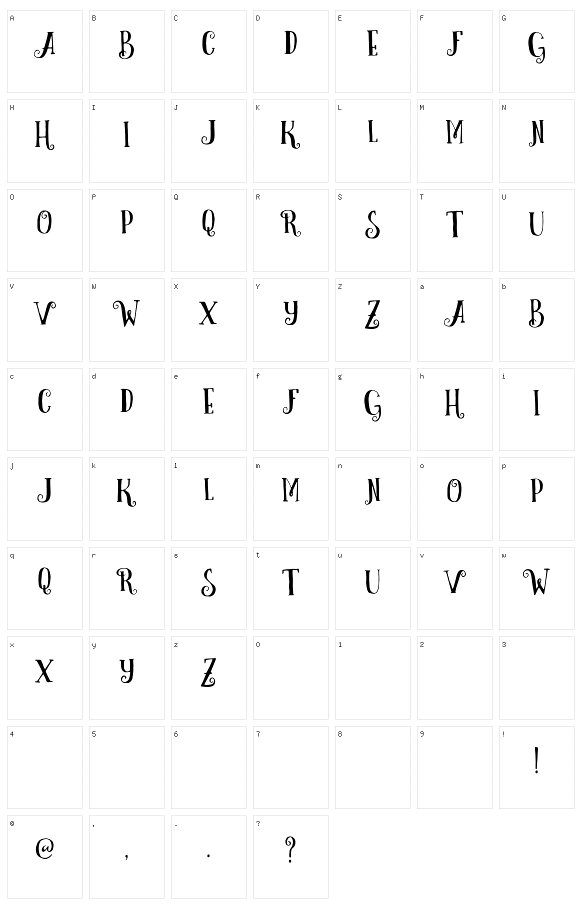 Curely Character Set