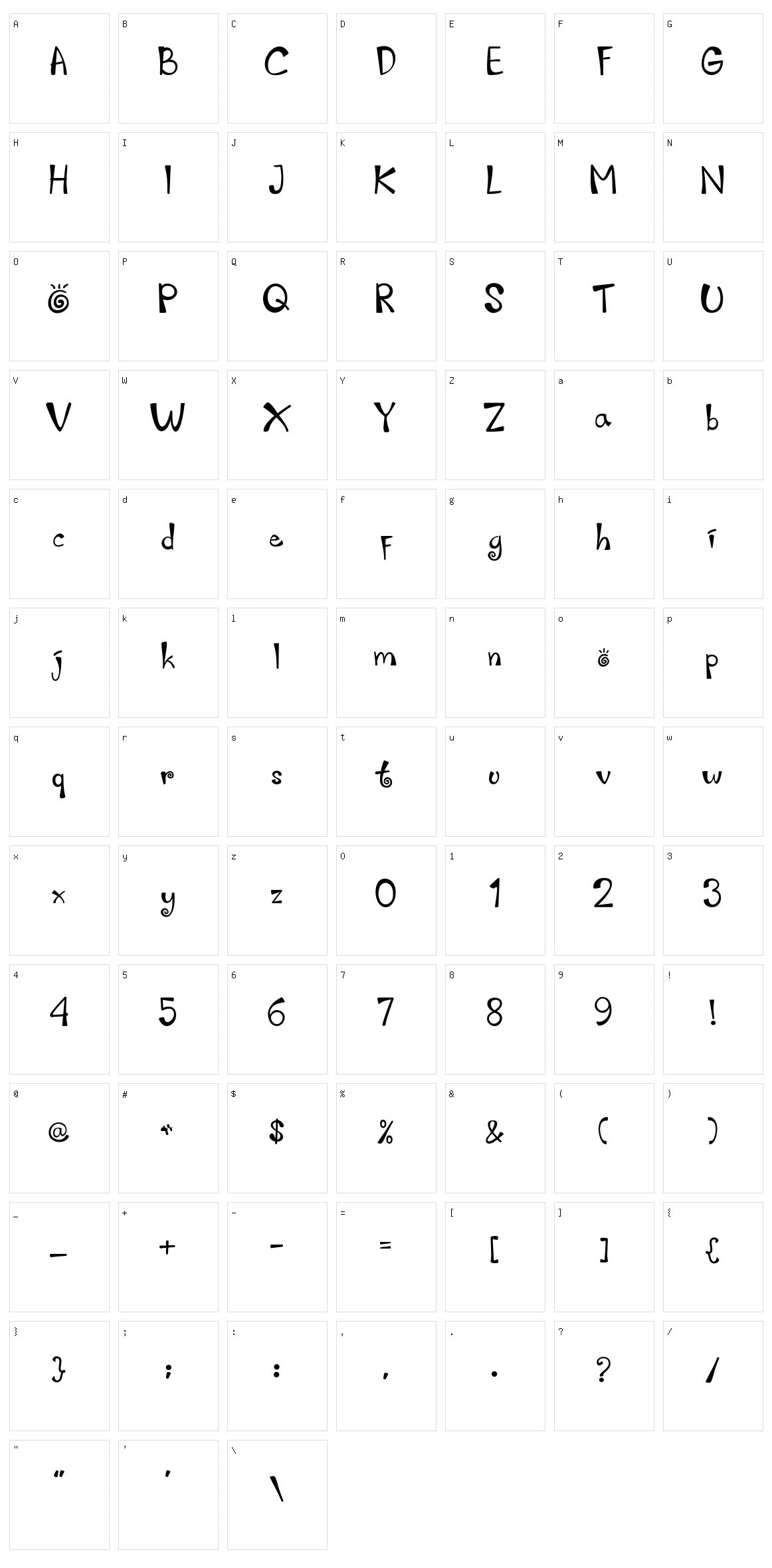 Curly Character Set