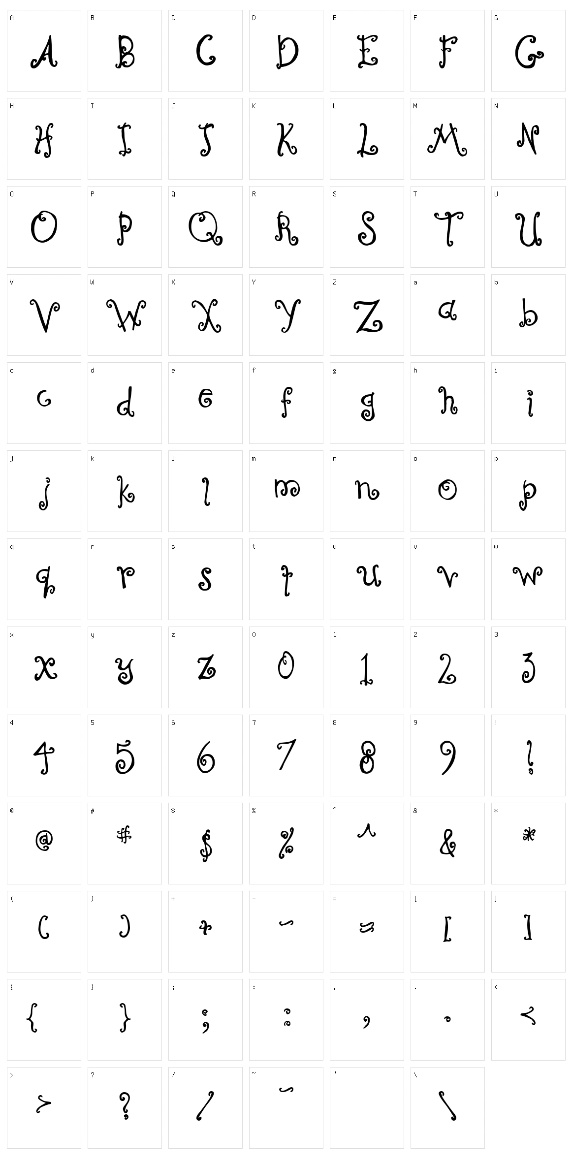 Curly Coryphaeus Character Set