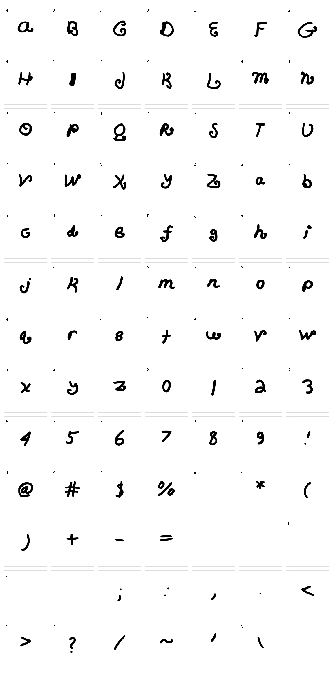 Curly Qs Character Set