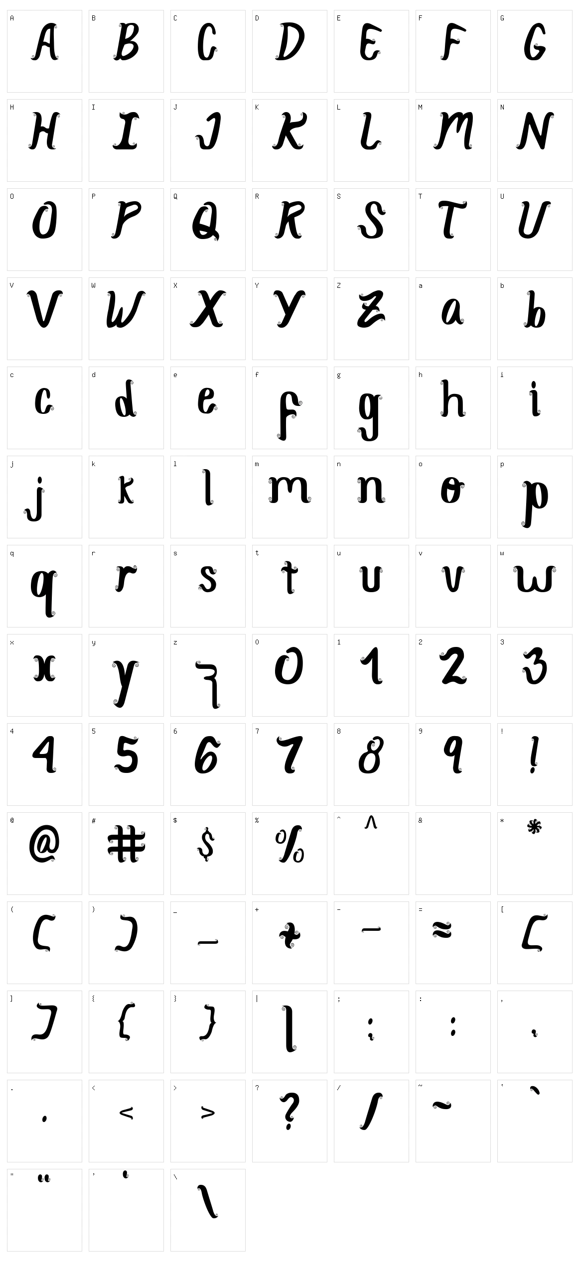 Curly Simple Perfect Character Set