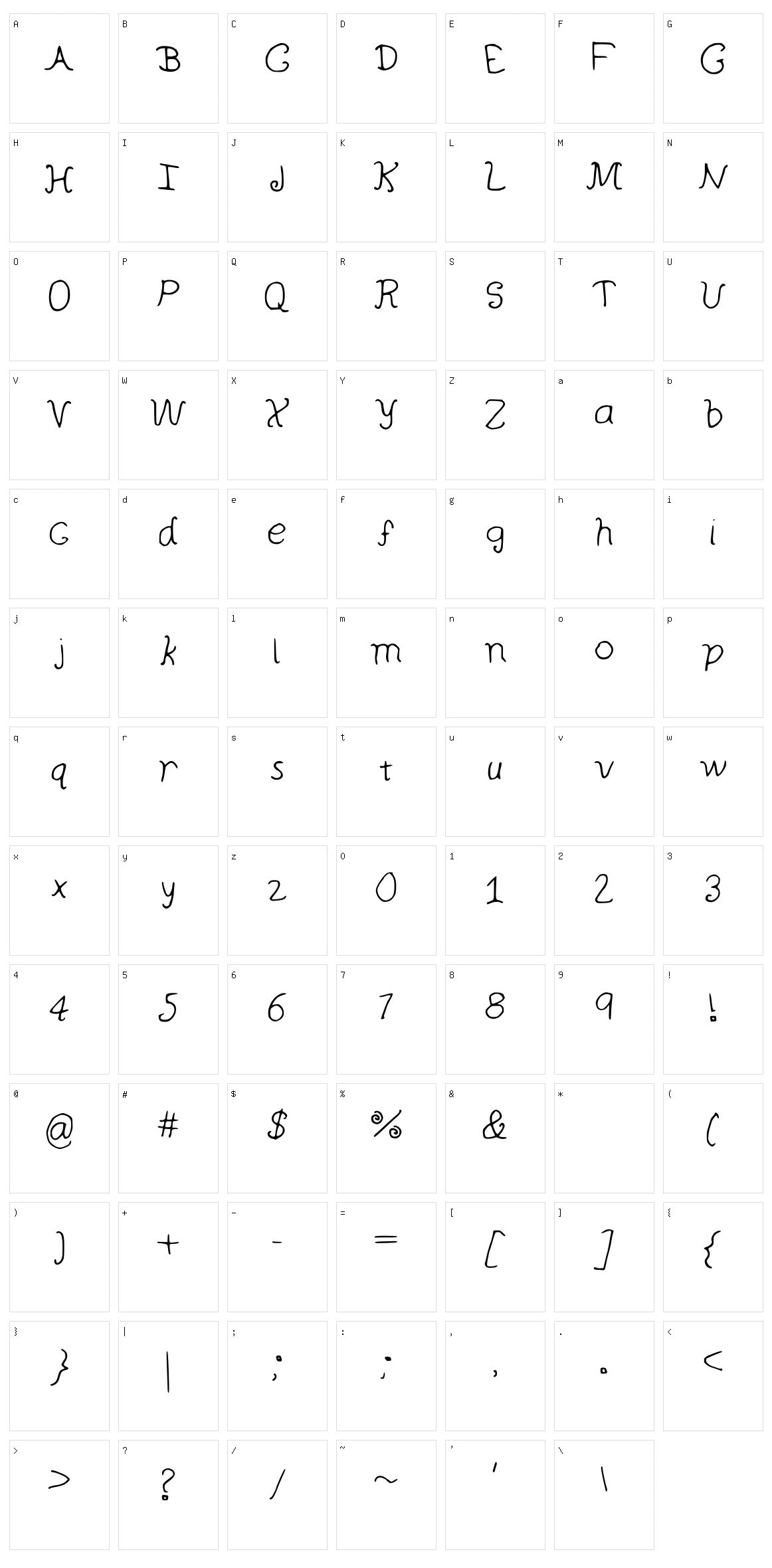 Curly Wurly Character Set
