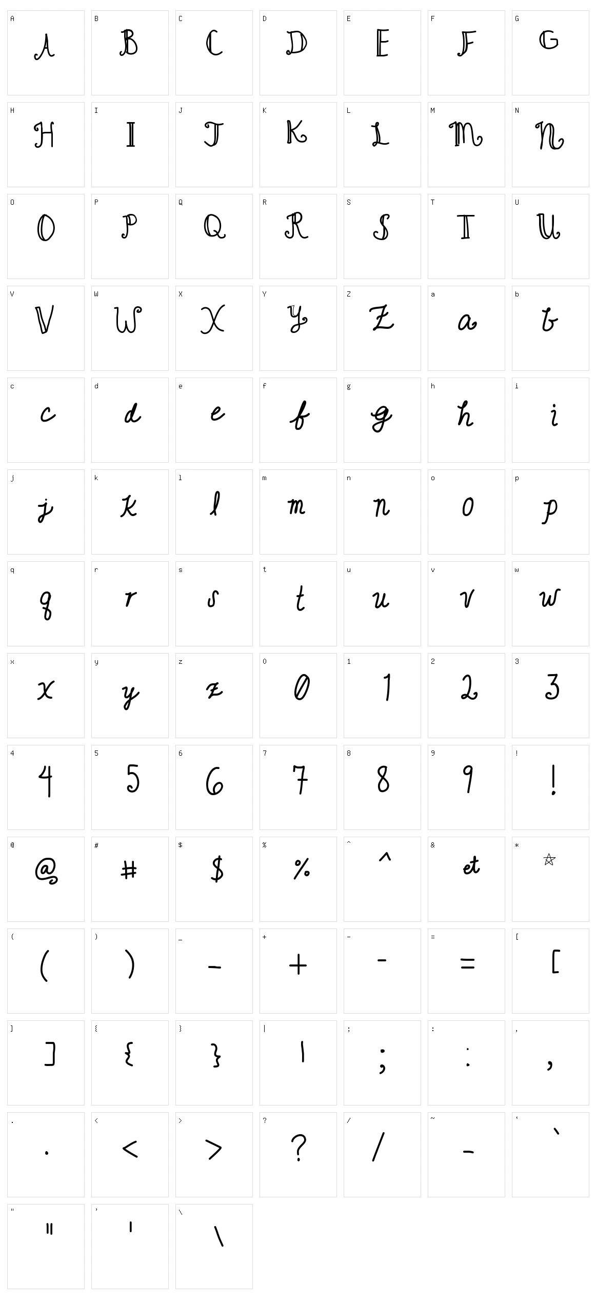 Cute Writing Character Set