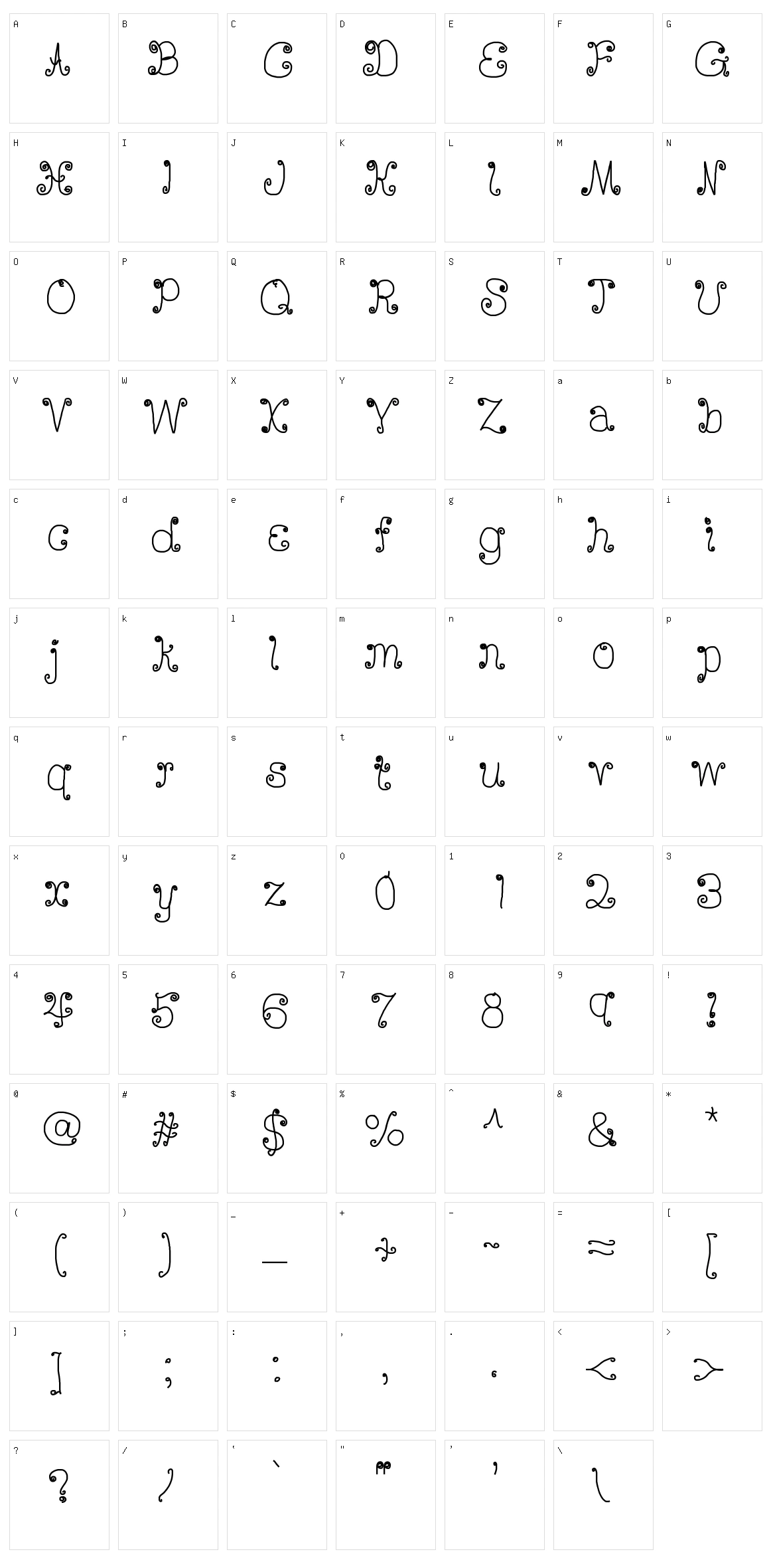 DeeDee Scribble Character Set