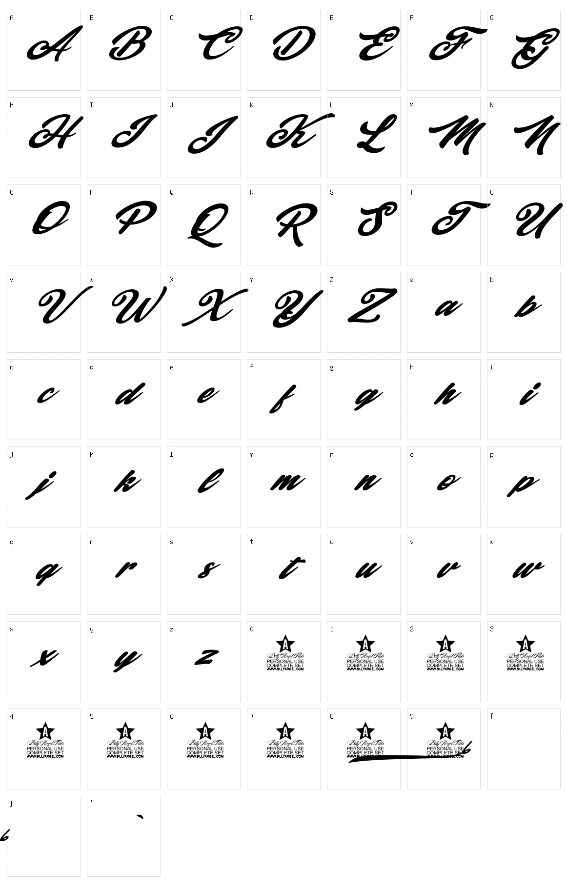 Movements Character Set
