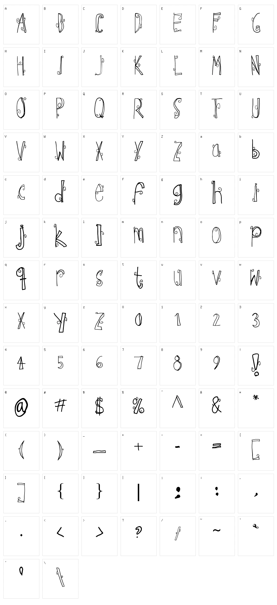 Ebba Font Character Set